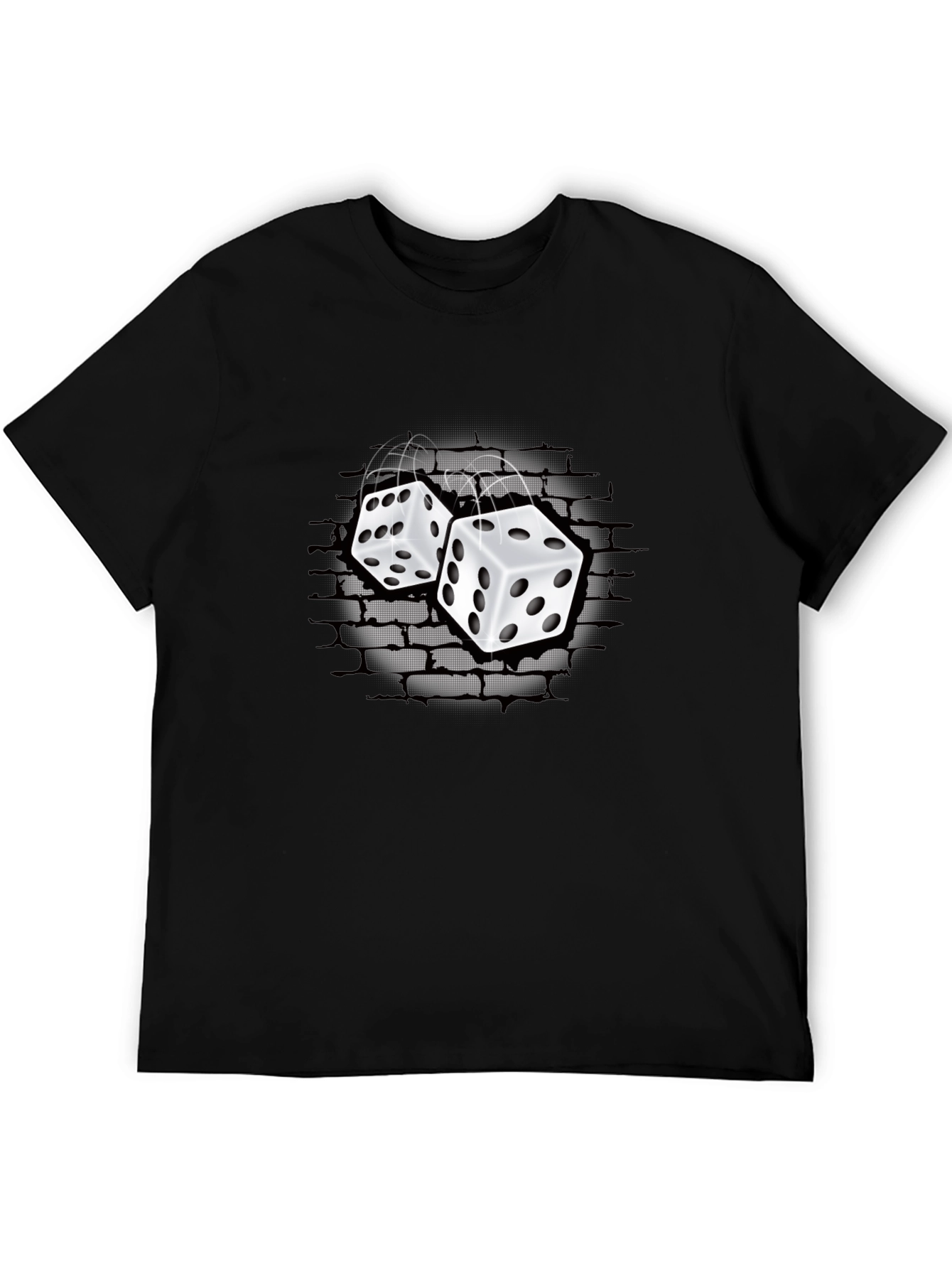 Rolling Dice Graphic T-Shirt - Black