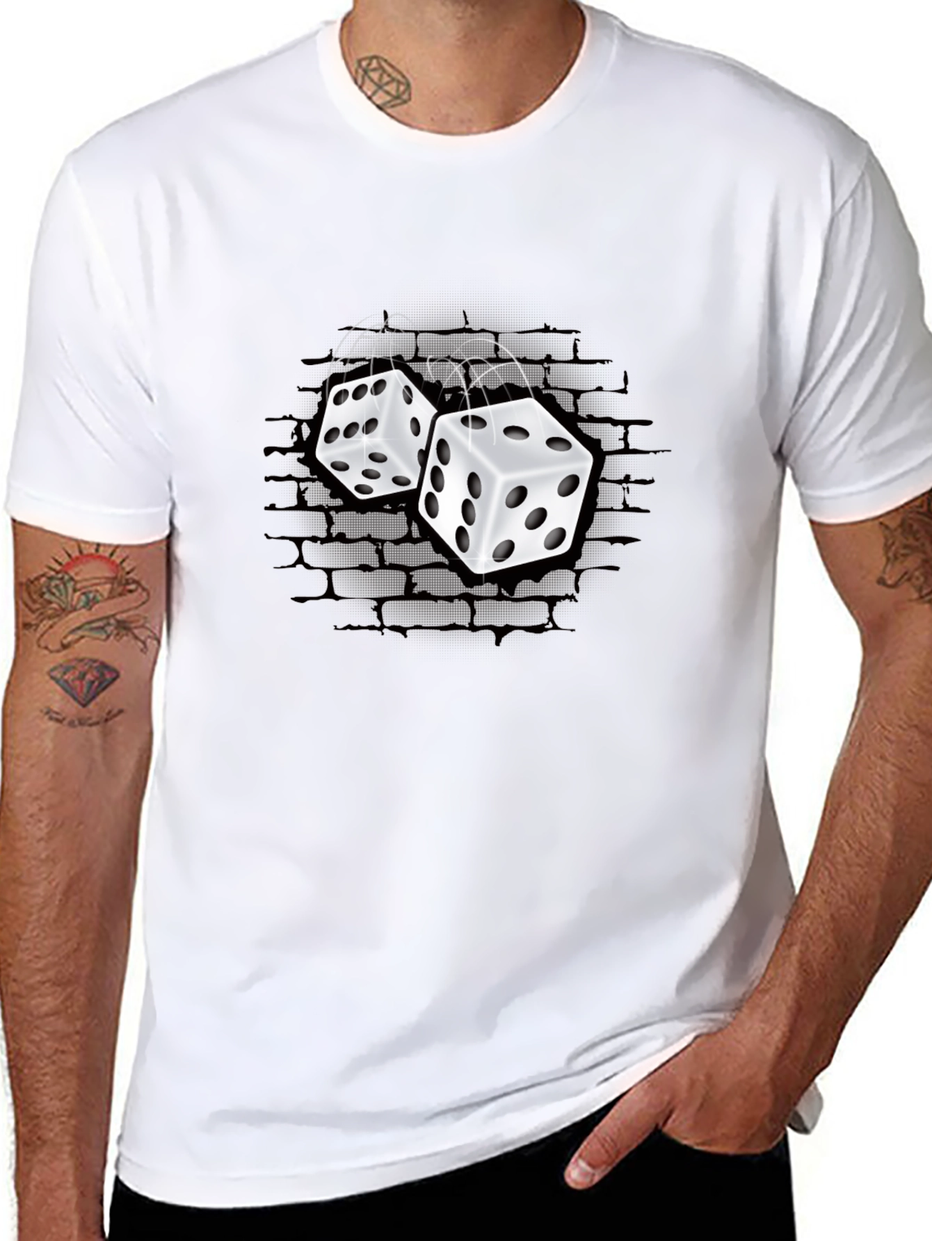 Rolling Dice Graphic T-Shirt - Black