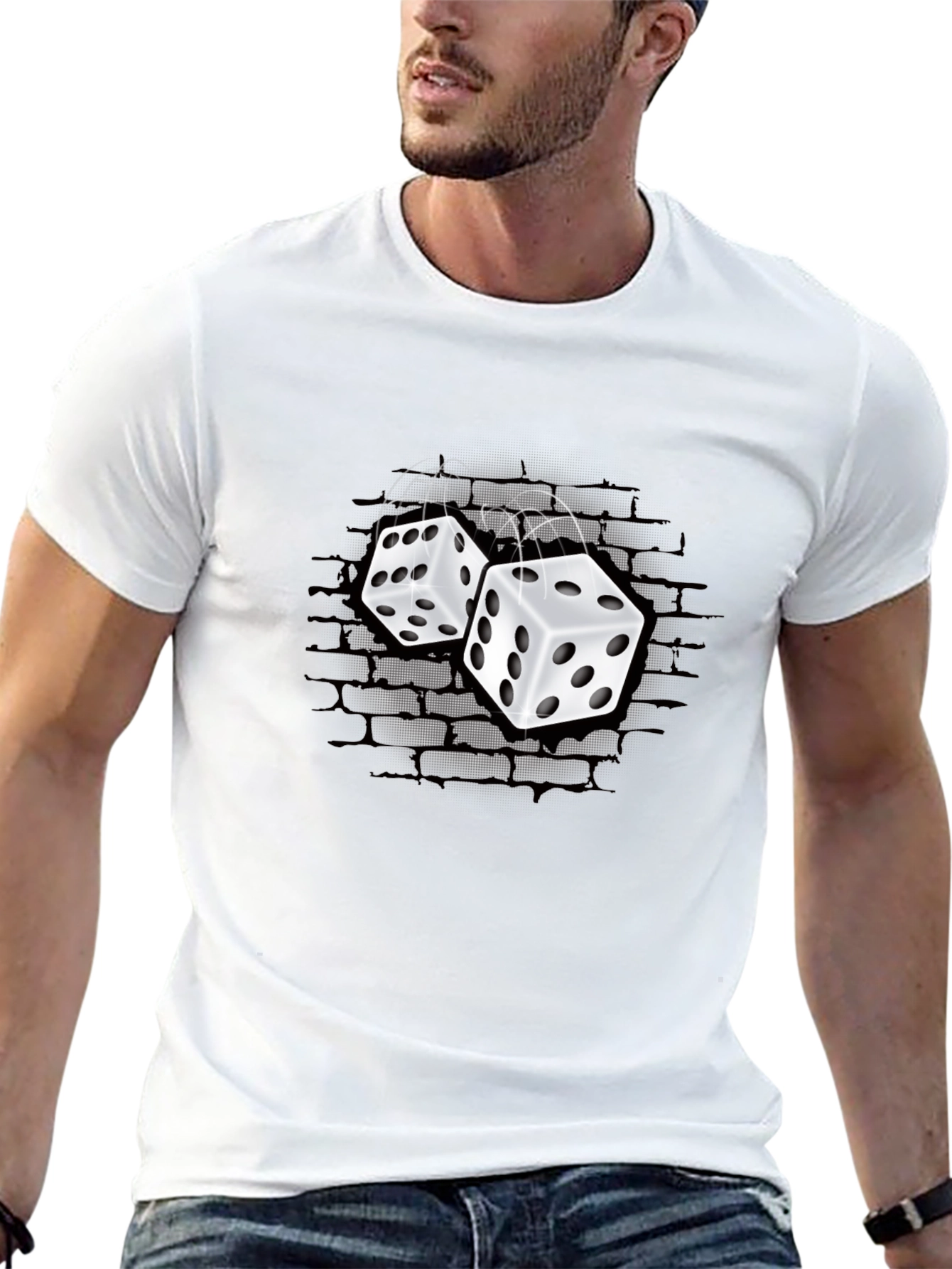 Rolling Dice Graphic T-Shirt - Black