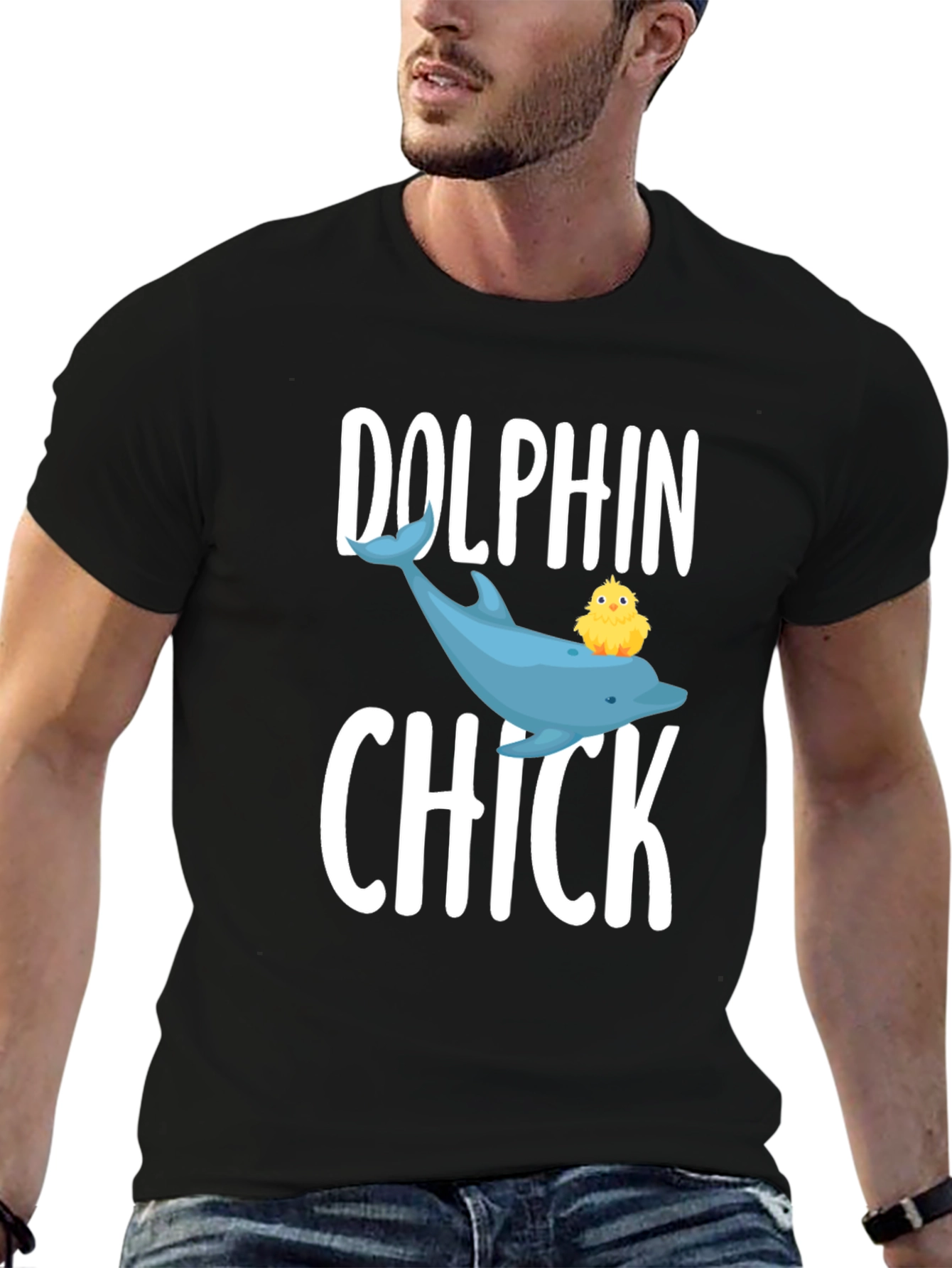Dolphin Chick Graphic Tee - Cute Animal T-Shirt