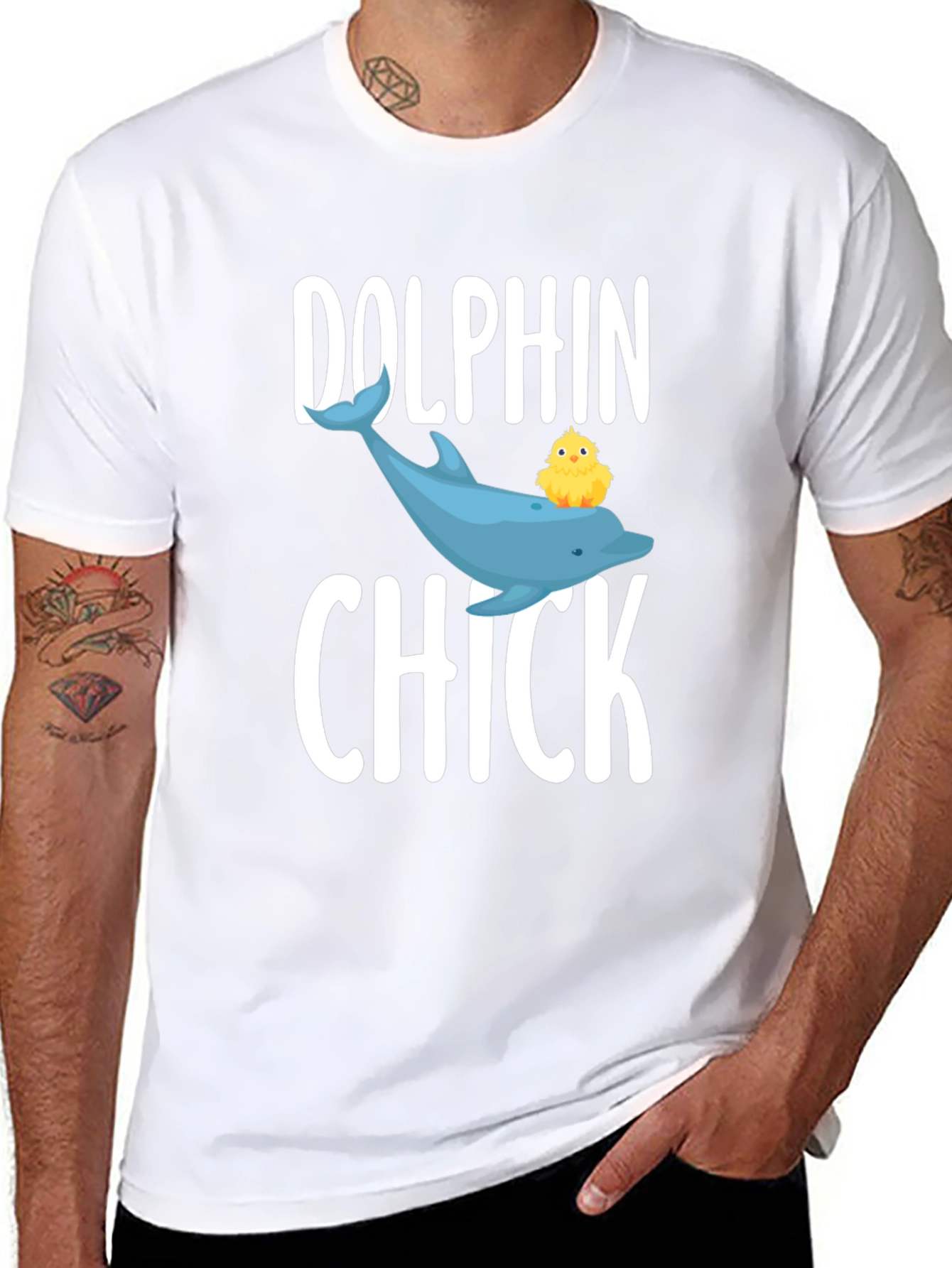 Dolphin Chick Graphic Tee - Cute Animal T-Shirt