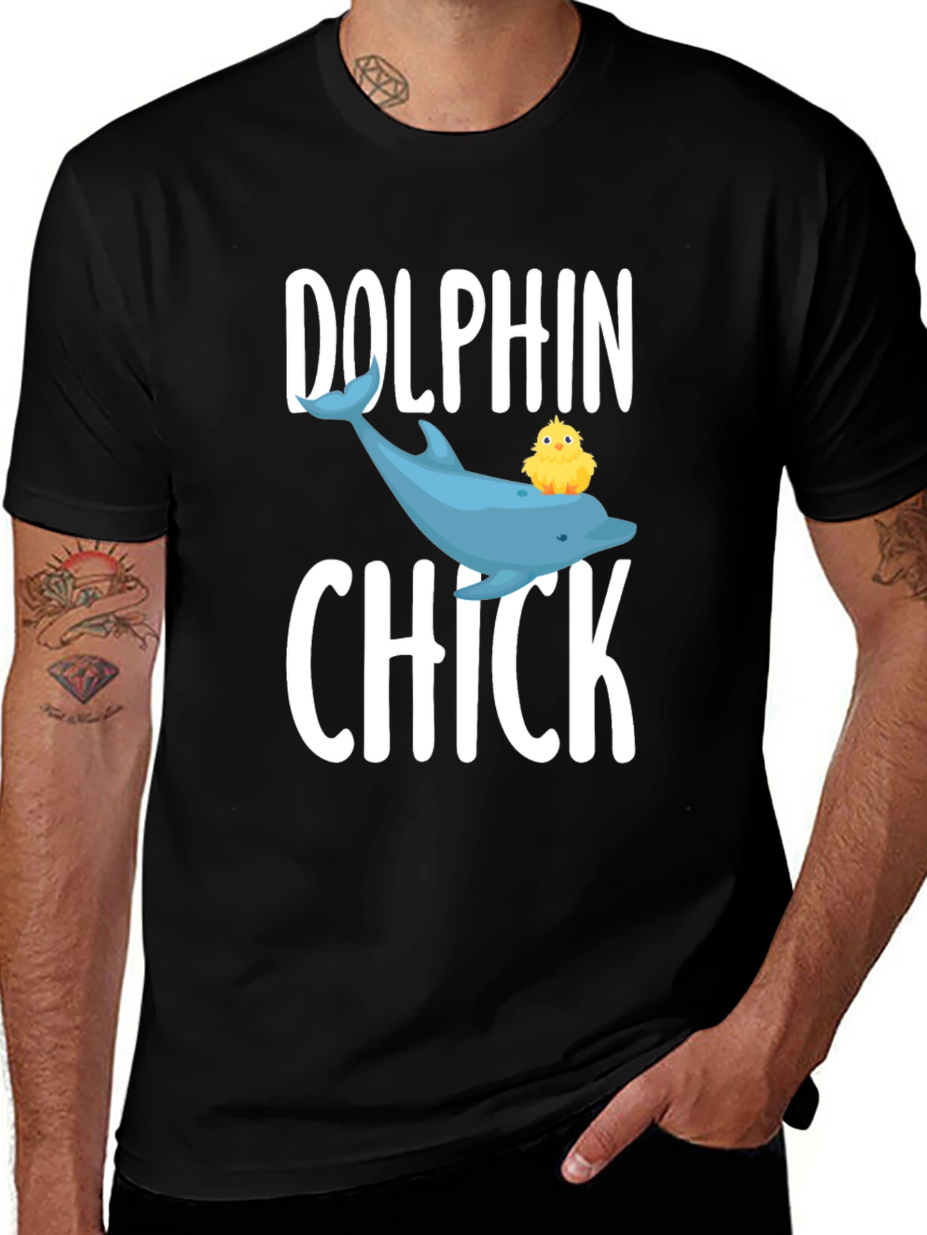 Dolphin Chick Graphic Tee - Cute Animal T-Shirt
