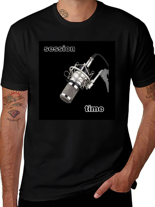Session Time Microphone T-Shirt - Musician Apparel