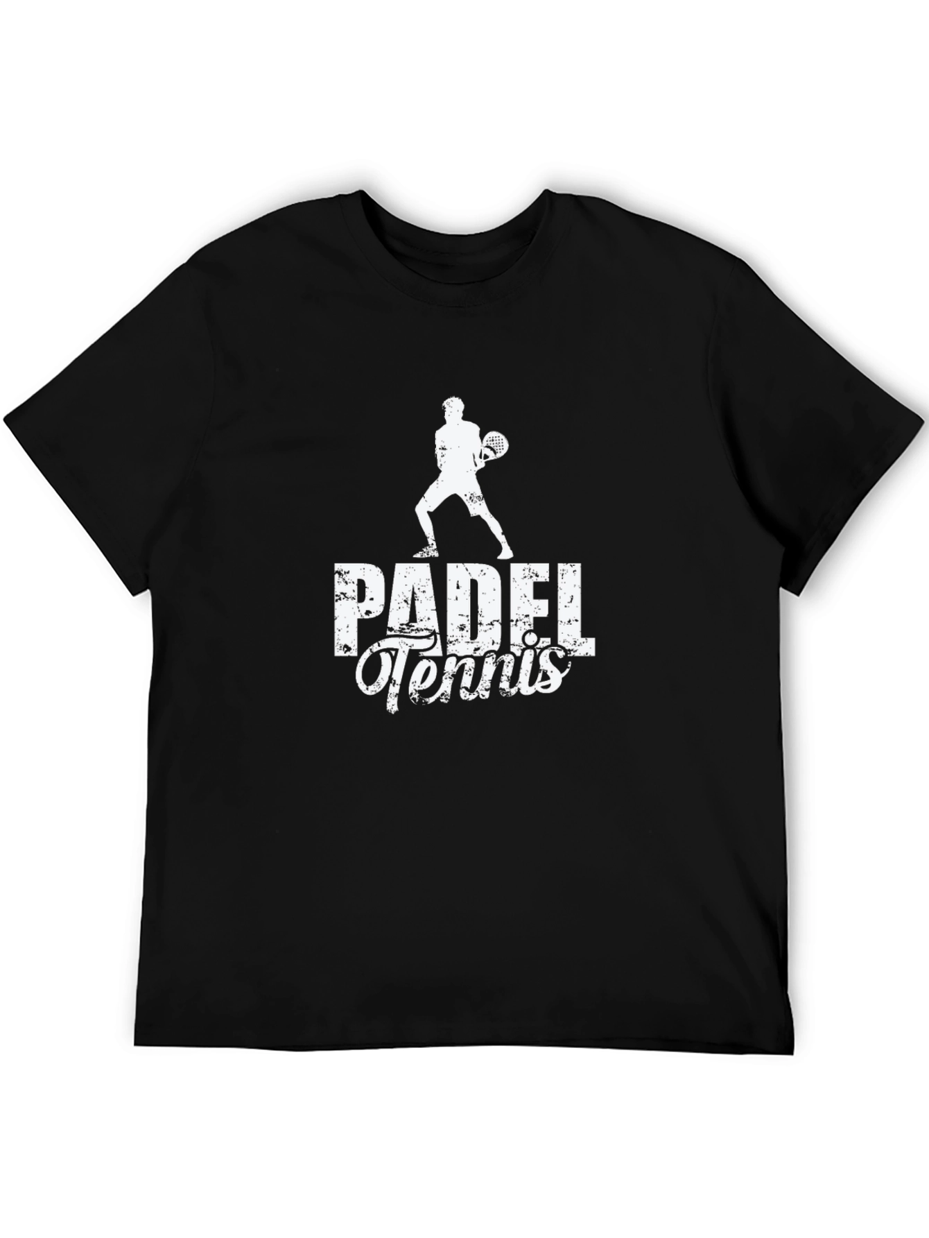 Padel Tennis Graphic Tee - Black Cotton Shirt