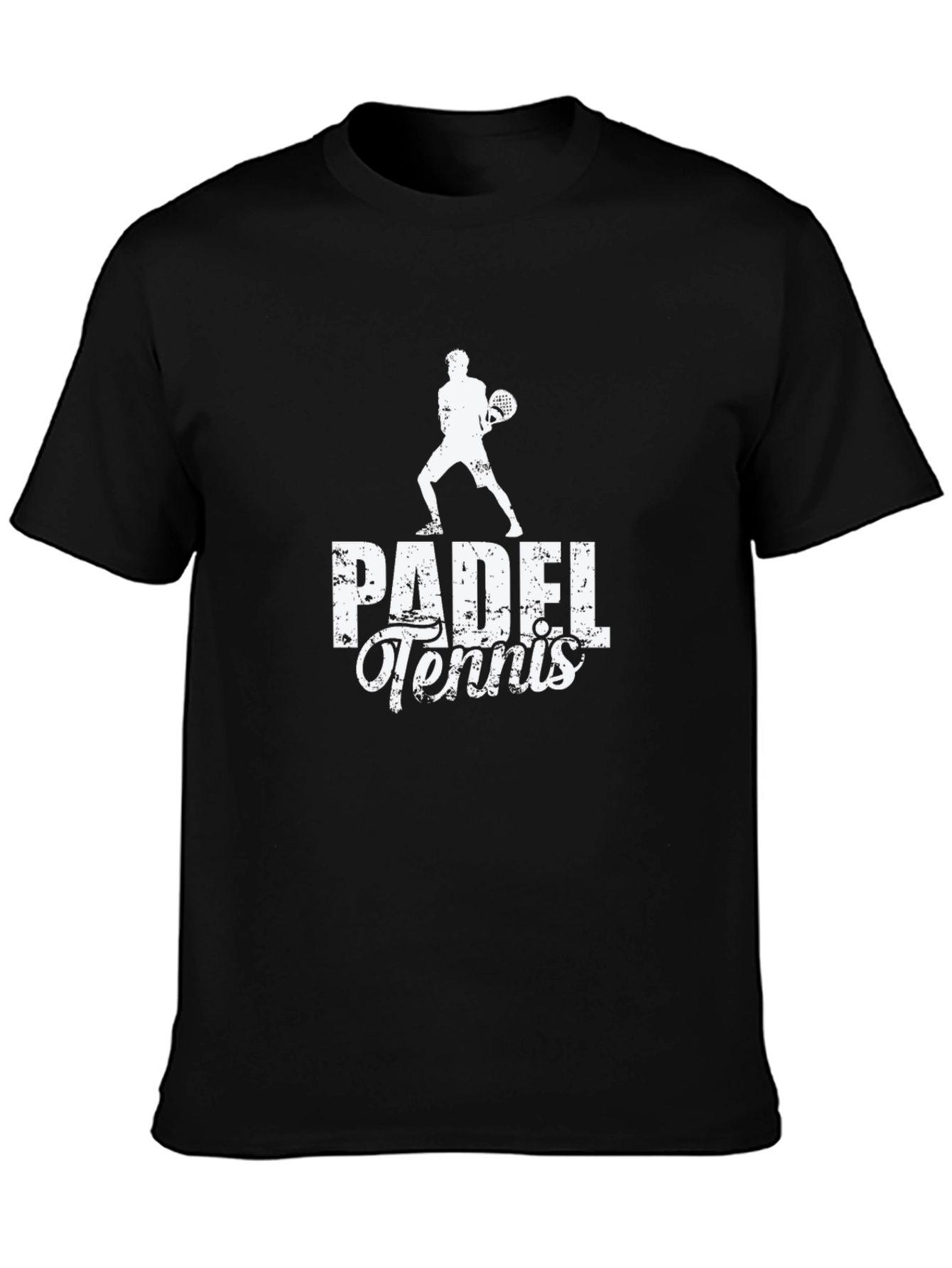 Padel Tennis Graphic Tee - Black Cotton Shirt