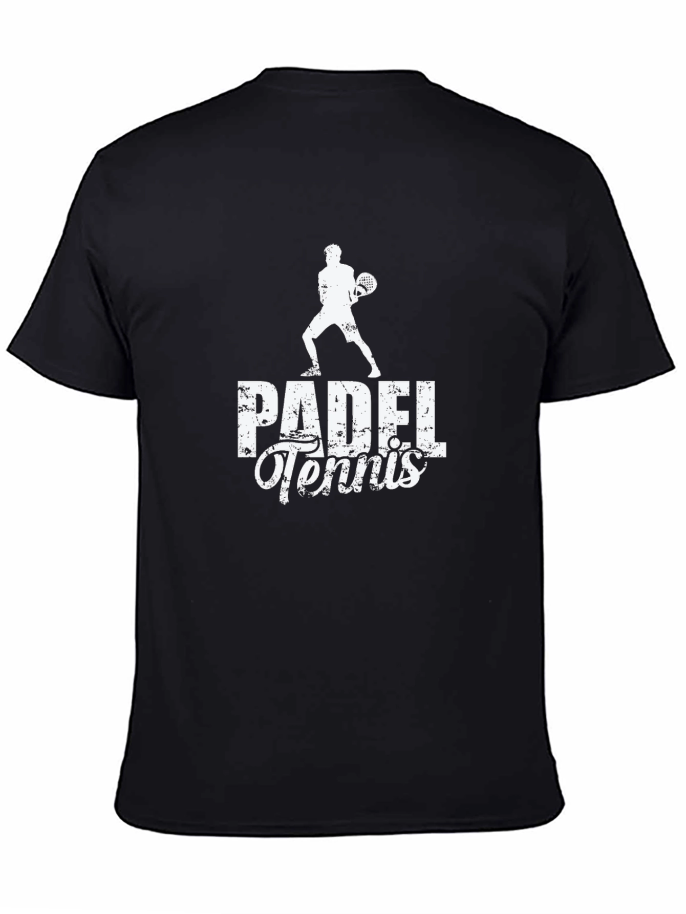 Padel Tennis Graphic Tee - Black Cotton Shirt