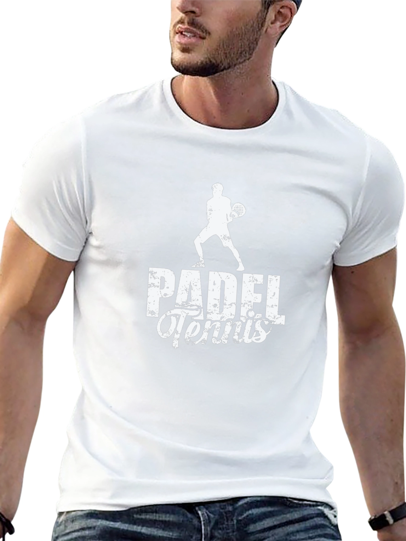 Padel Tennis Graphic Tee - Black Cotton Shirt