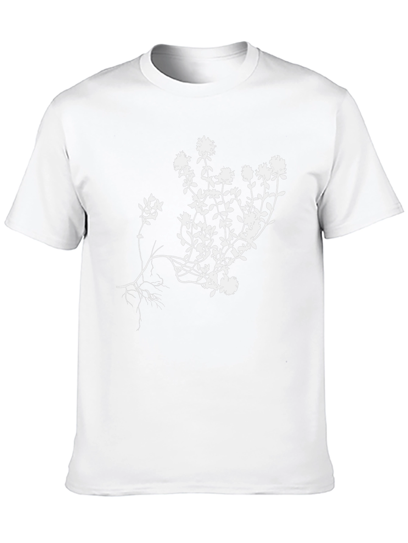 Botanical Print Tee - Stylish Mens Black T-Shirt