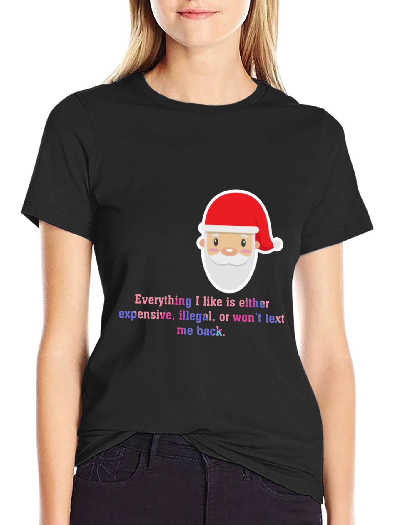 Funny Santa Everything I Like Mens Black T-Shirt