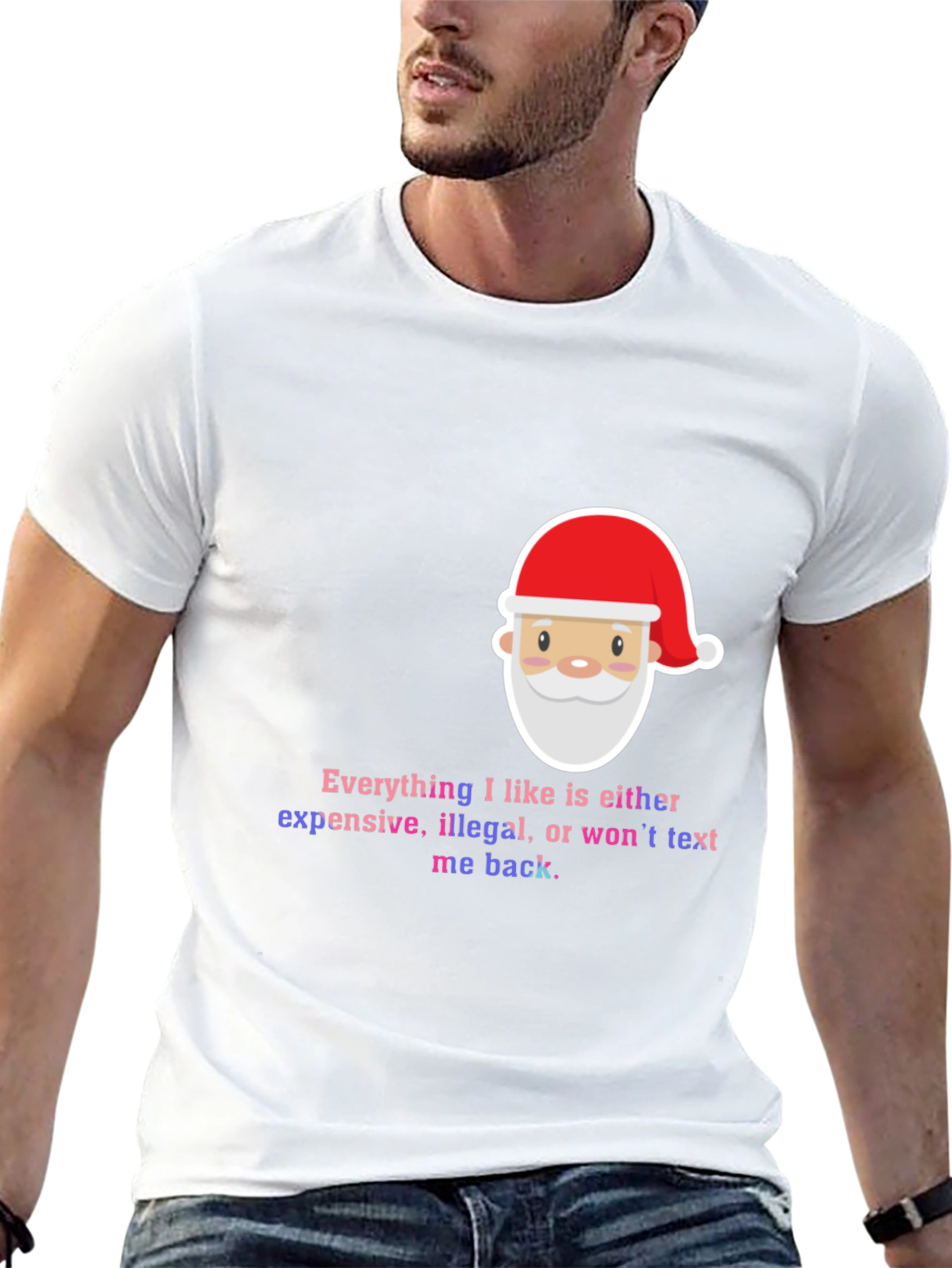 Funny Santa Everything I Like Mens Black T-Shirt