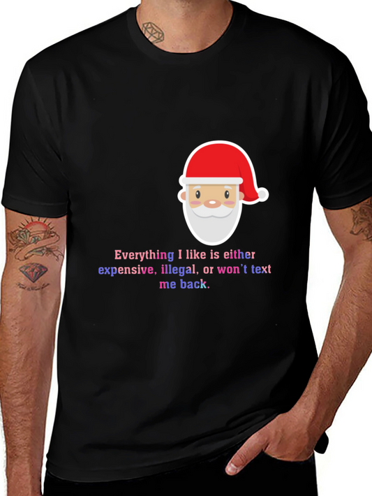 Funny Santa Everything I Like Mens Black T-Shirt