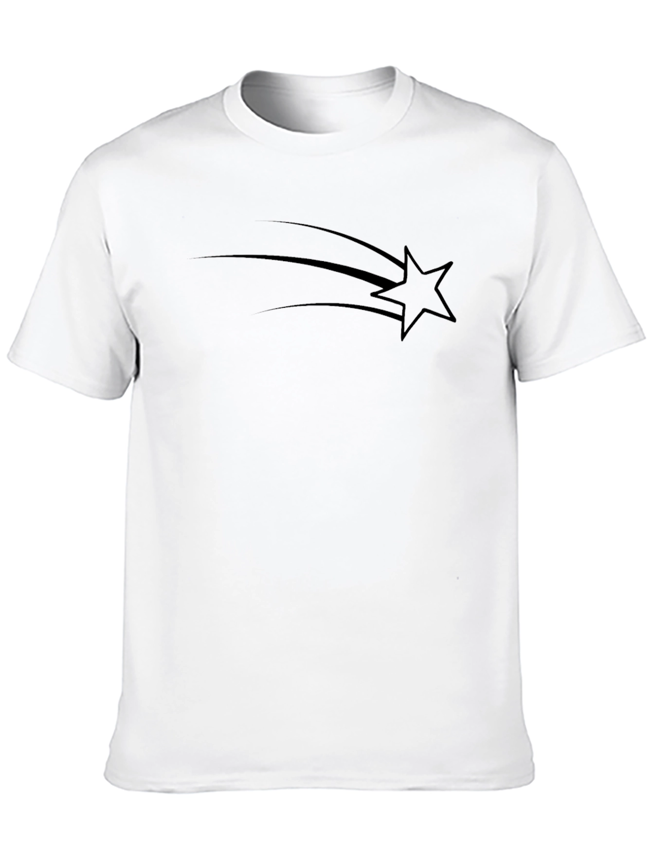 Mens Black Graphic Tee - Shooting Star Design