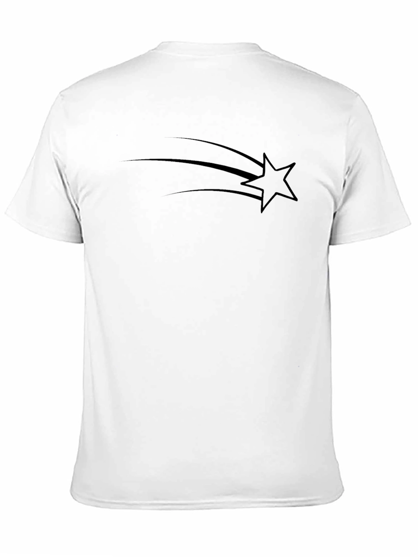 Mens Black Graphic Tee - Shooting Star Design