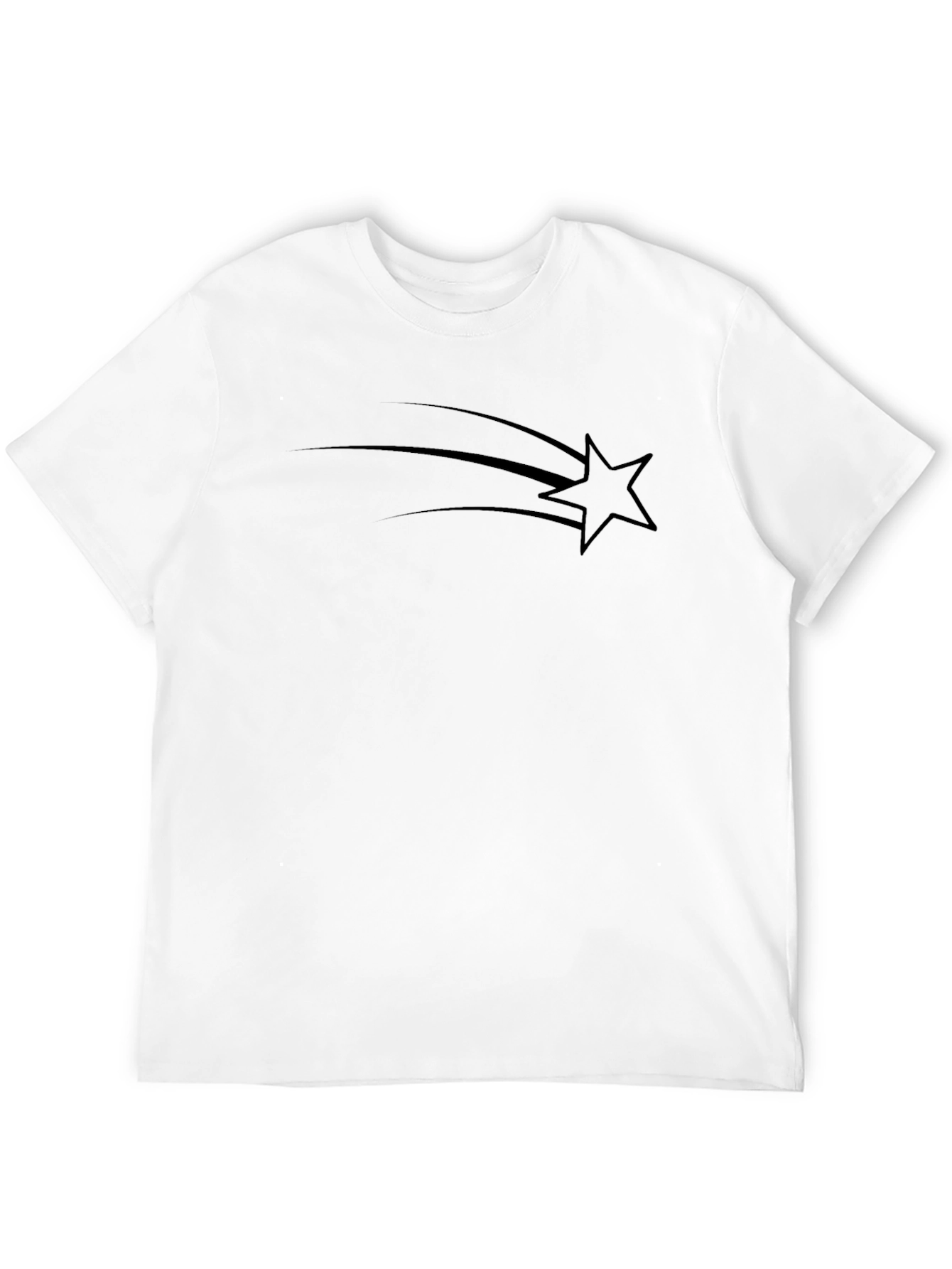 Mens Black Graphic Tee - Shooting Star Design