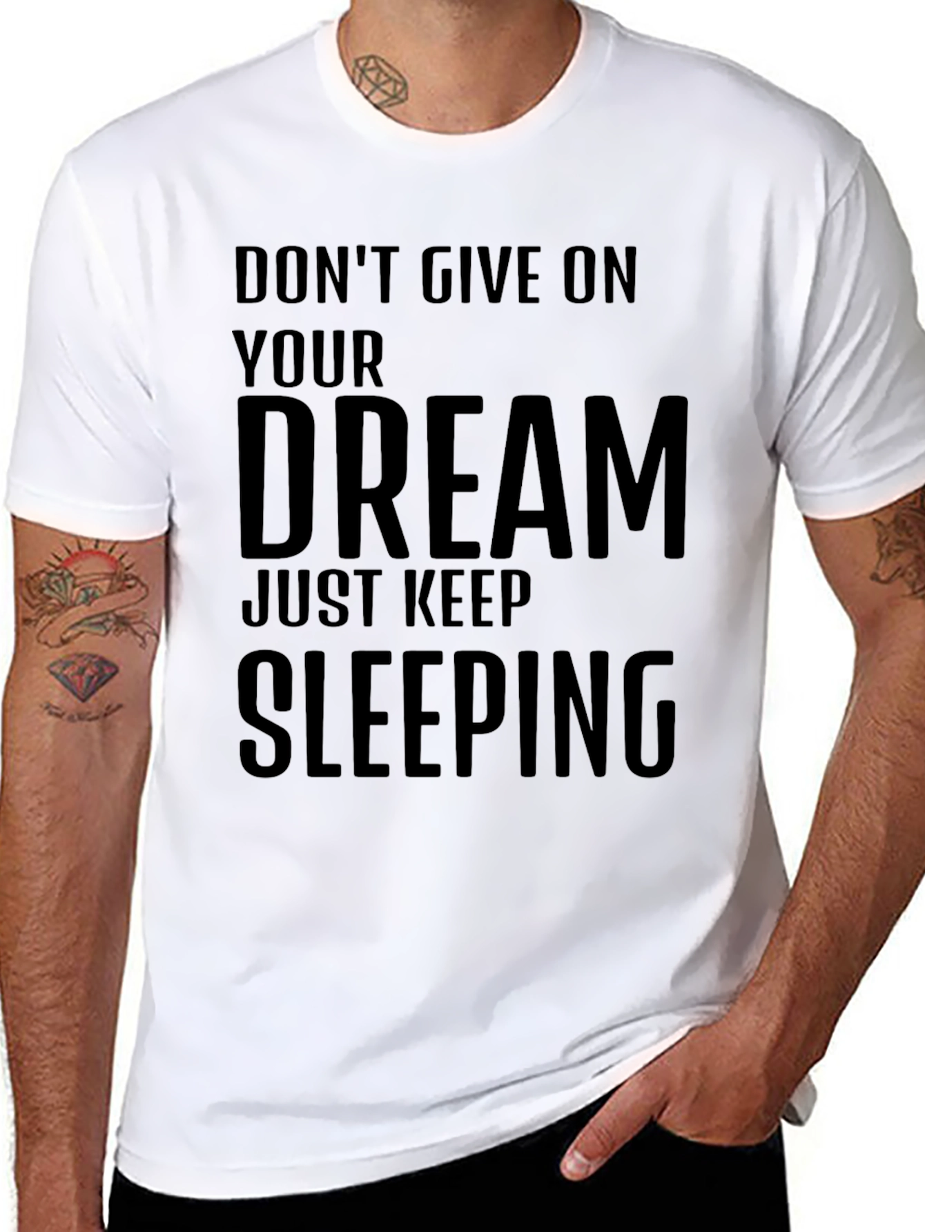 Funny Sleepy Dreamer Black T-Shirt