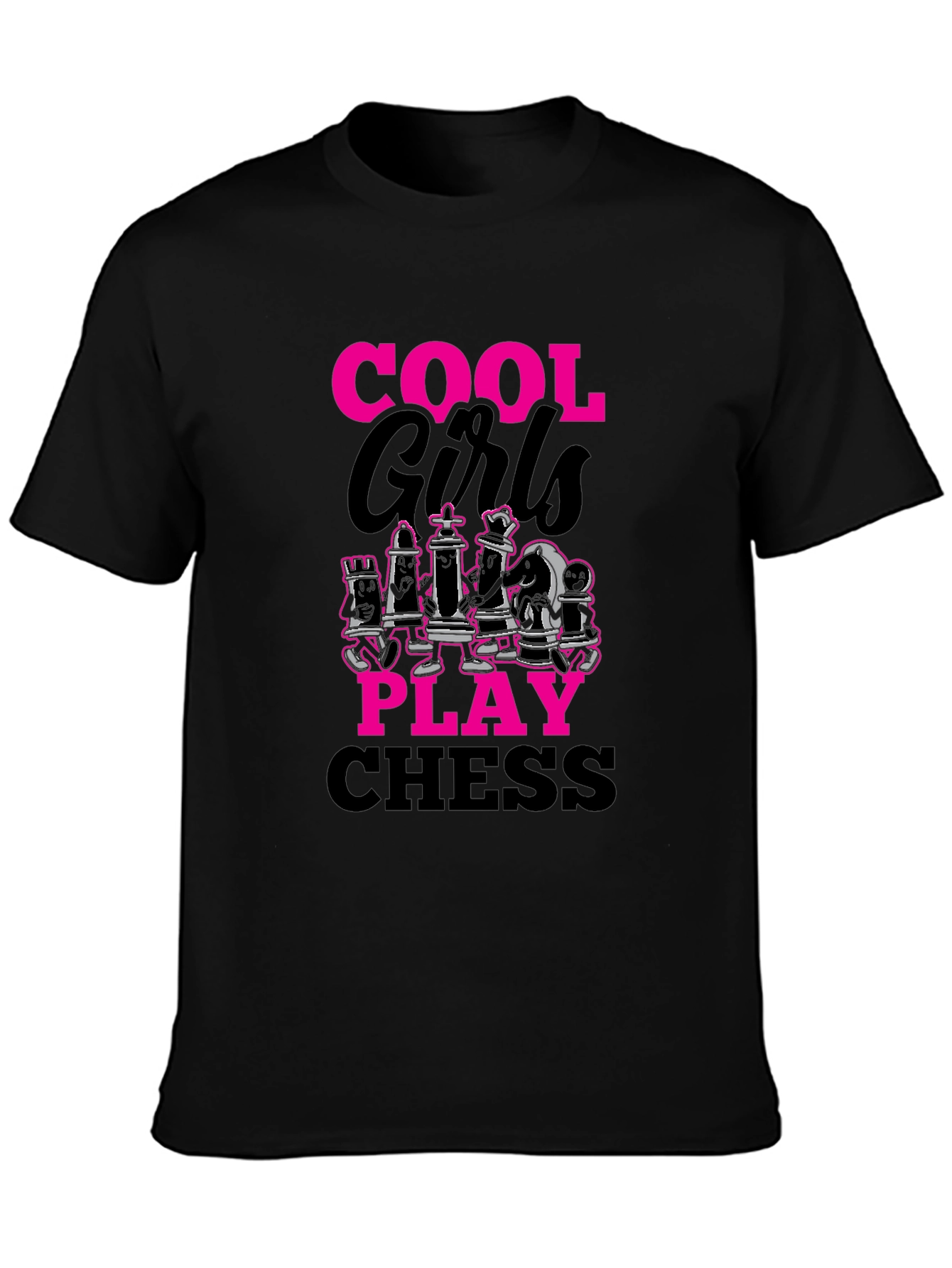 Cool Girls Play Chess T-Shirt Black