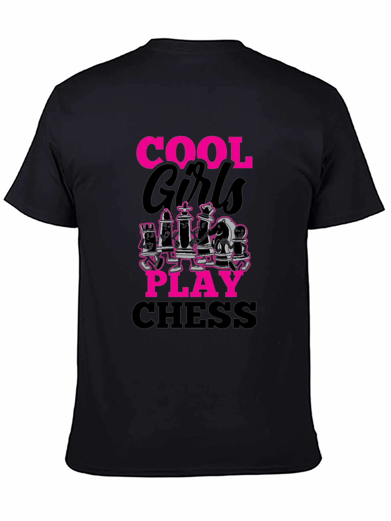 Cool Girls Play Chess T-Shirt Black
