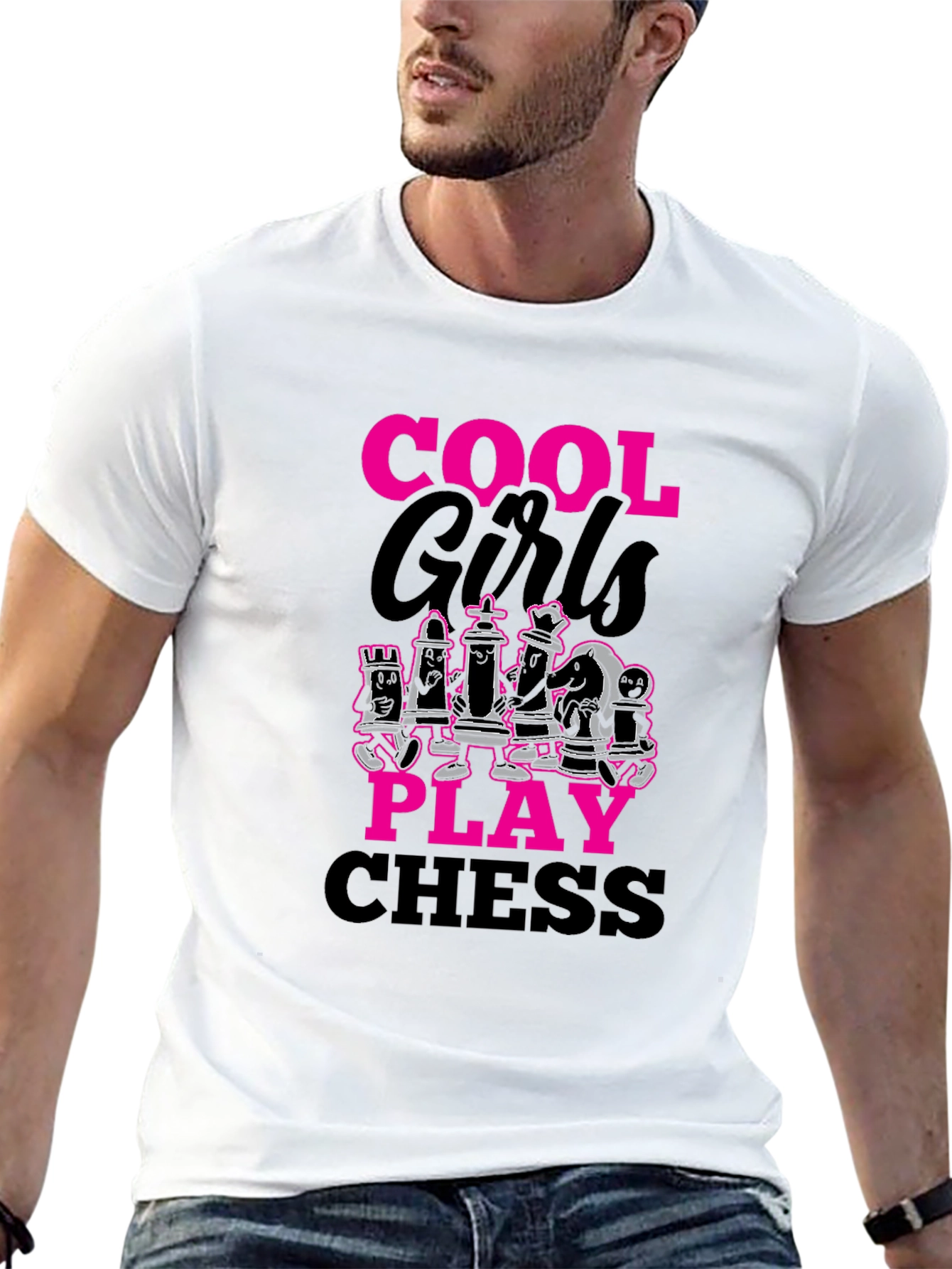 Cool Girls Play Chess T-Shirt Black