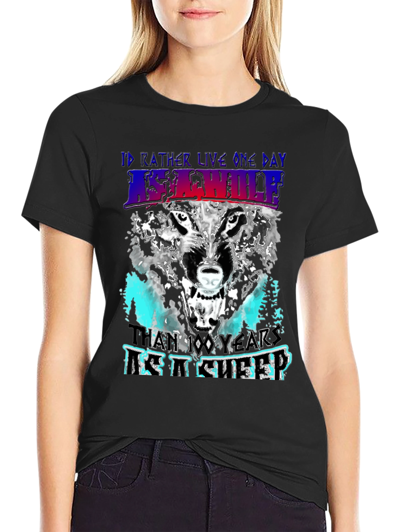 Id Rather Live One Day As A Wolf T-Shirt