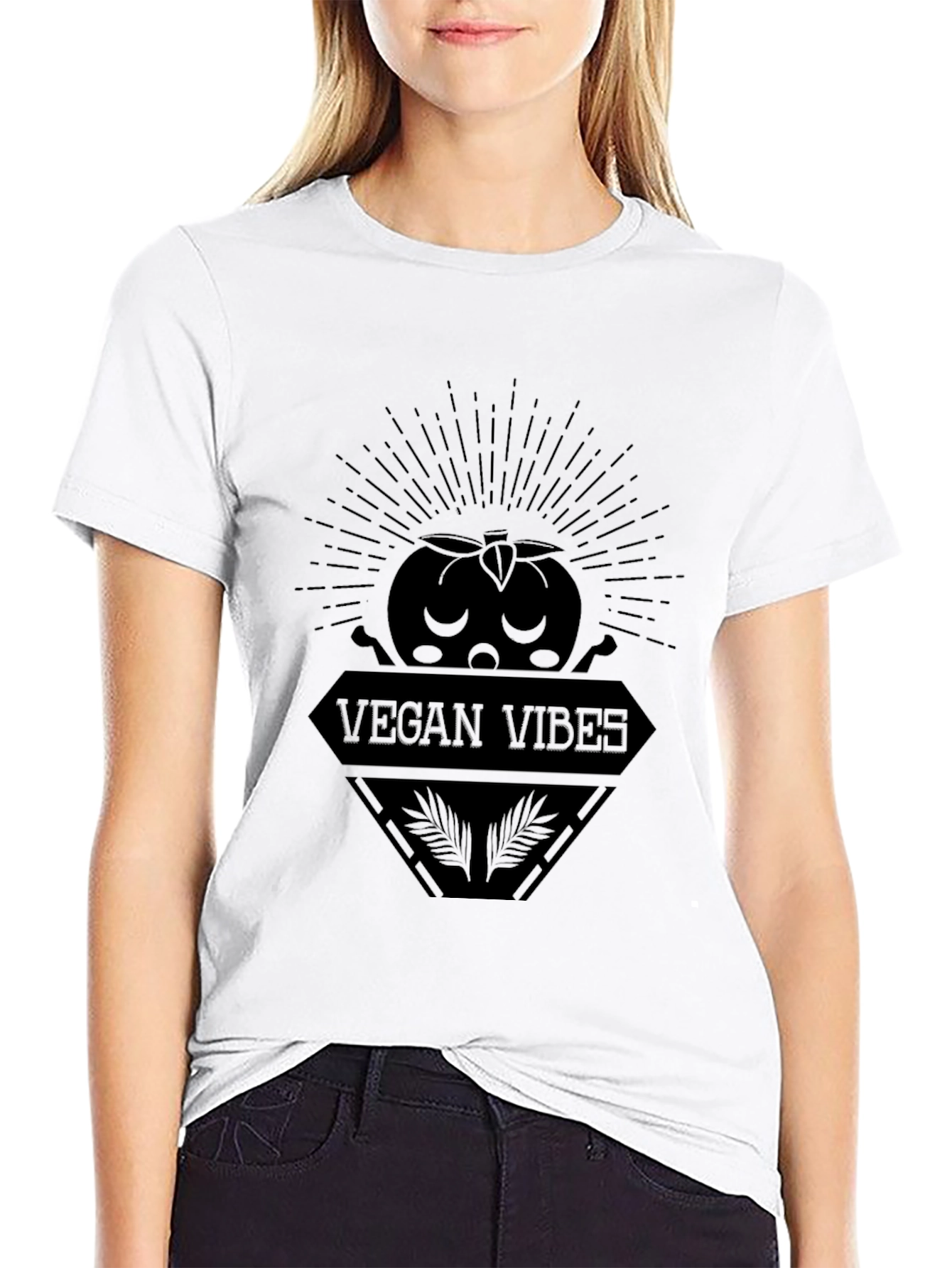 Vegan Vibes Black Graphic Tee