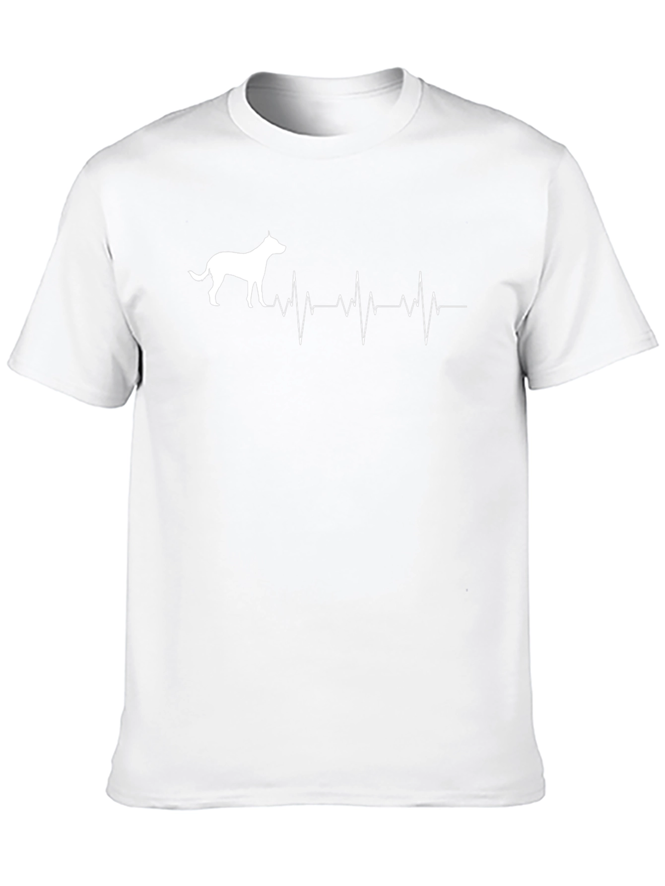 Dog Heartbeat Graphic Tee - Casual Black T-Shirt
