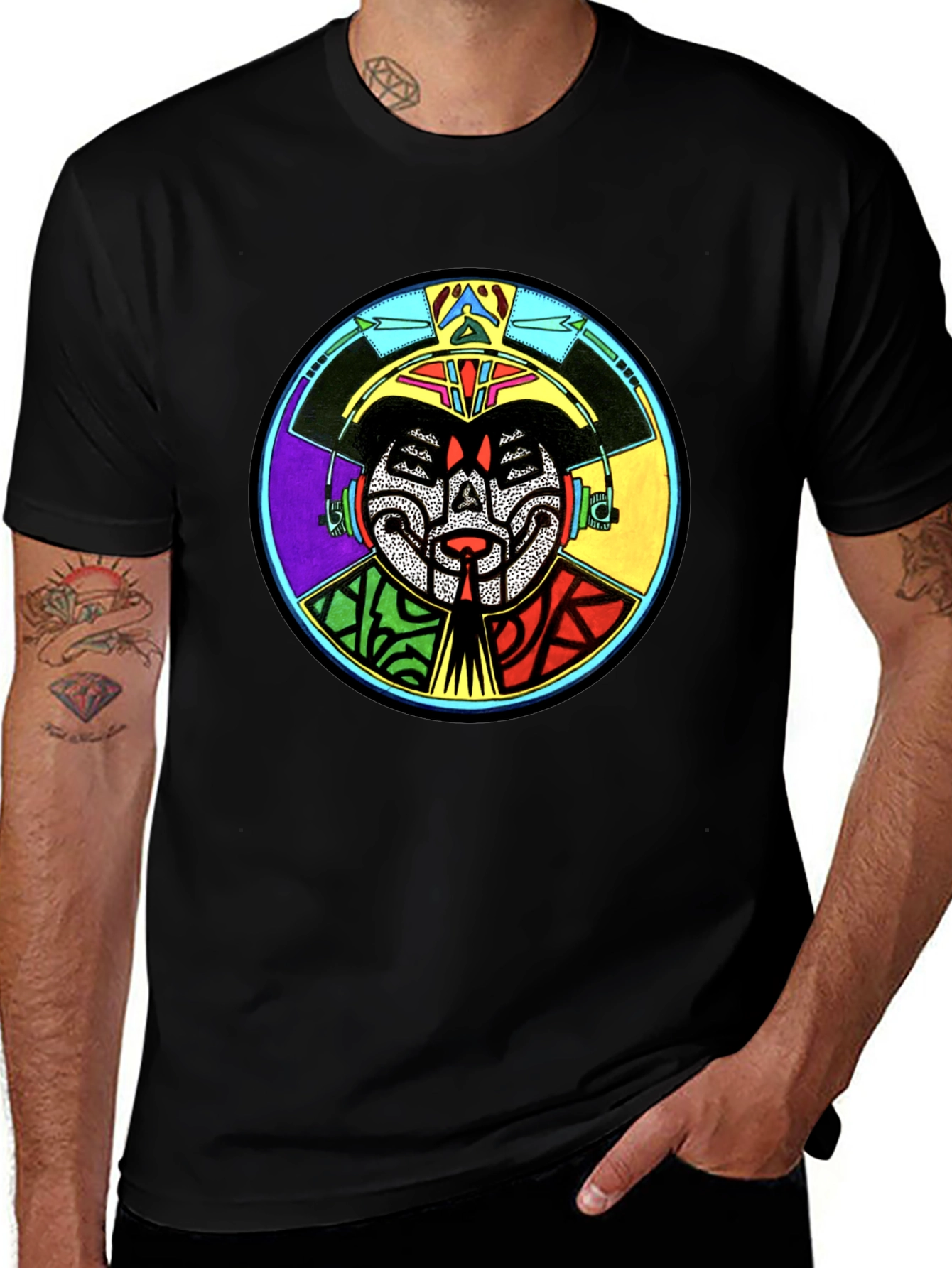 Abstract Graphic Print Crewneck T-Shirt