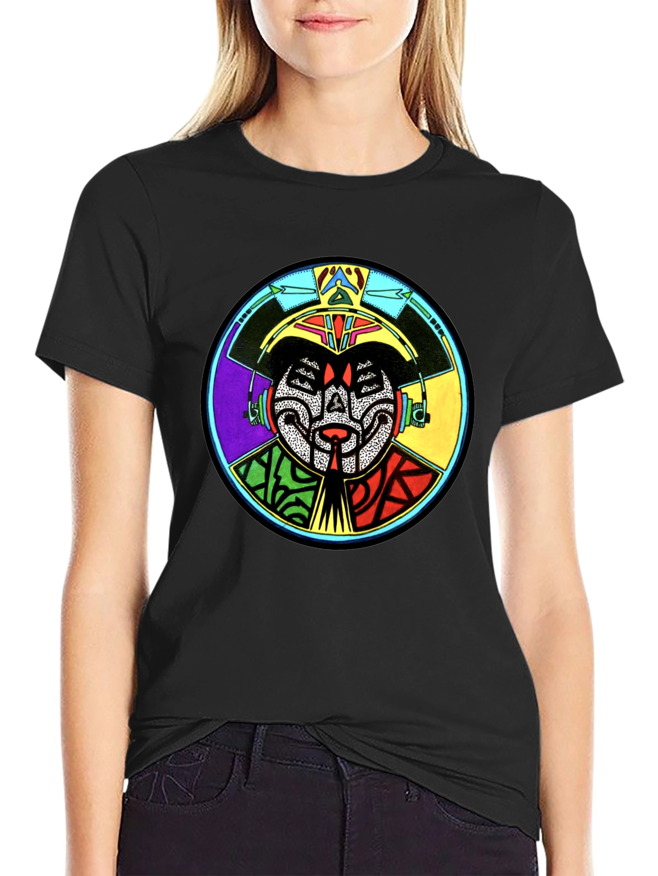 Abstract Graphic Print Crewneck T-Shirt