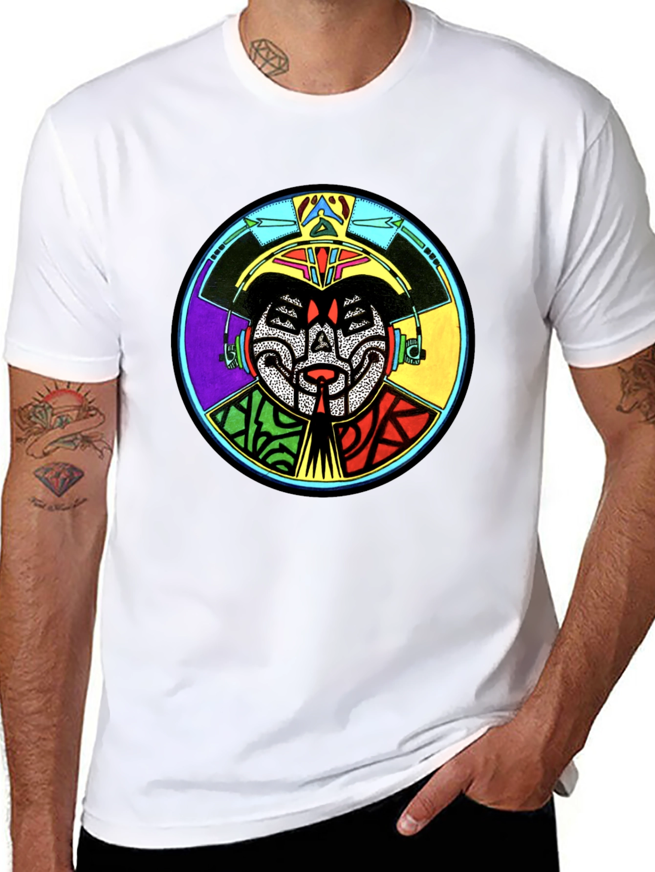 Abstract Graphic Print Crewneck T-Shirt