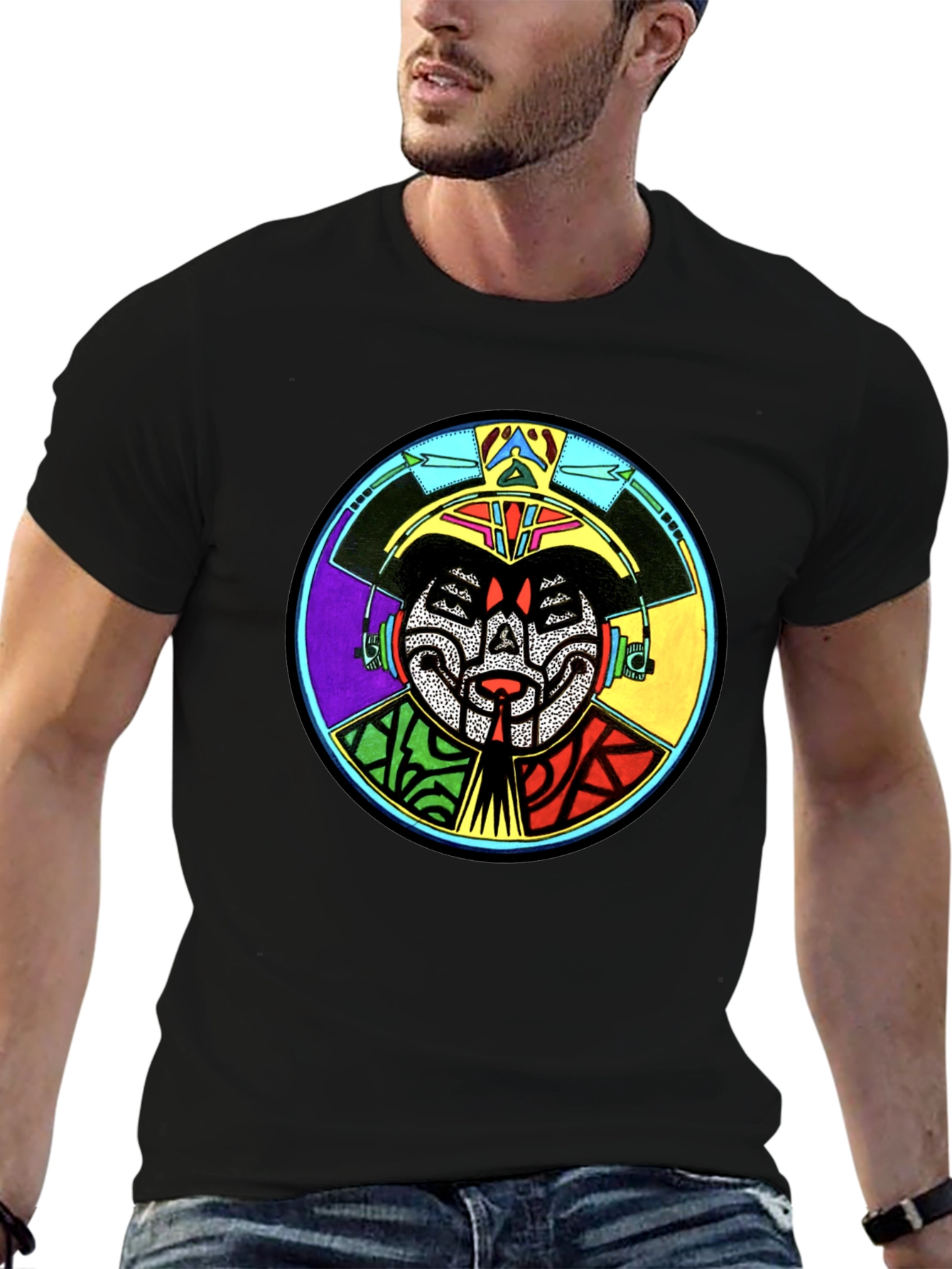 Abstract Graphic Print Crewneck T-Shirt