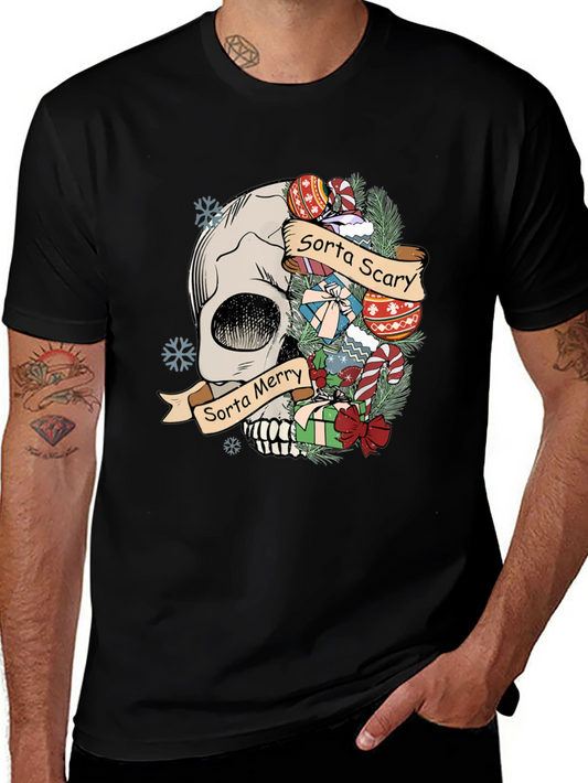 Sorta Scary Sorta Merry Skull T-Shirt