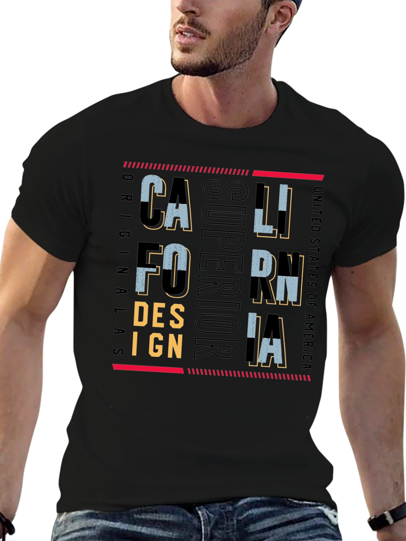 California Superior Design Black T-Shirt