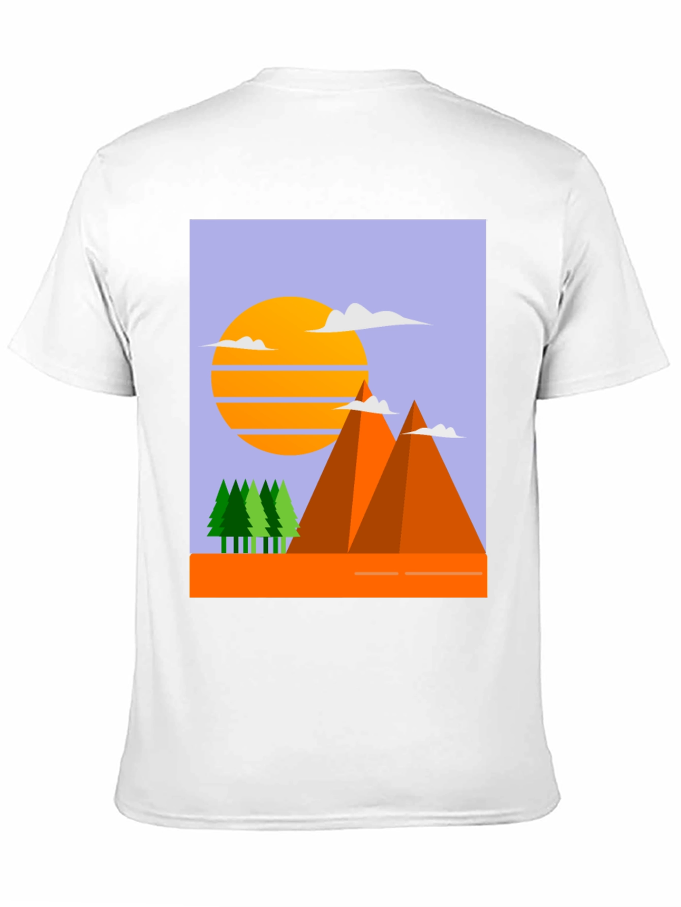 Mountain Sunset Graphic Tee - Black Crew Neck T-Shirt