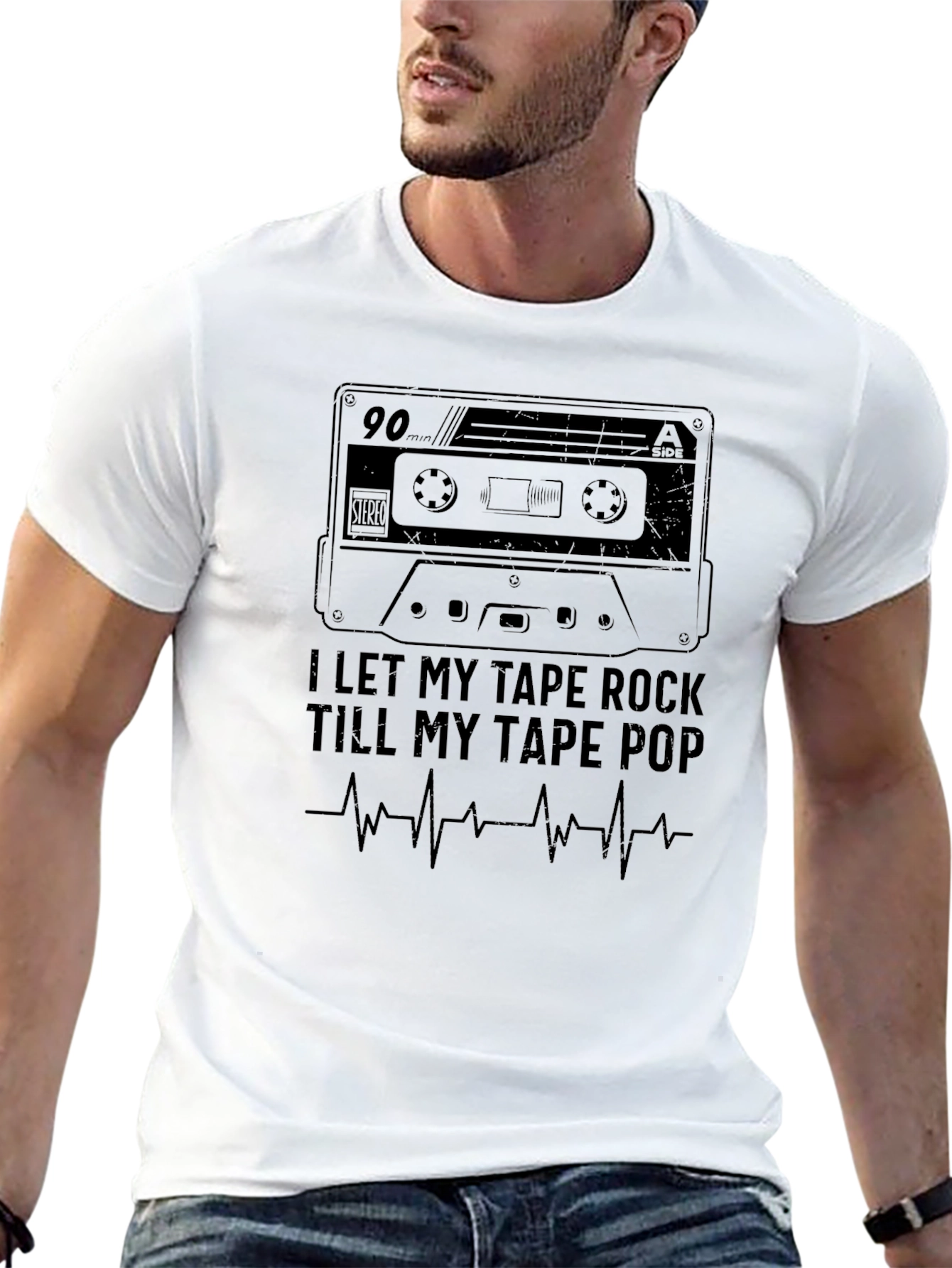 I Let My Tape Rock Graphic Tee - Black