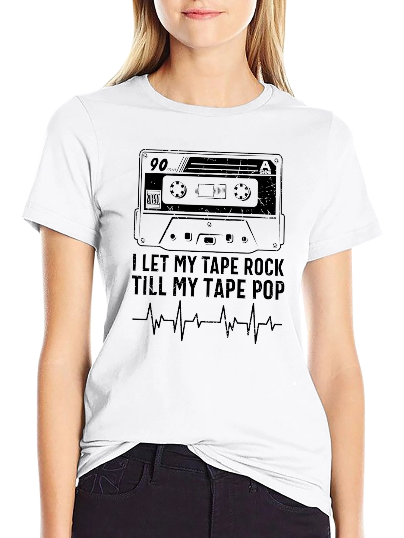 I Let My Tape Rock Graphic Tee - Black