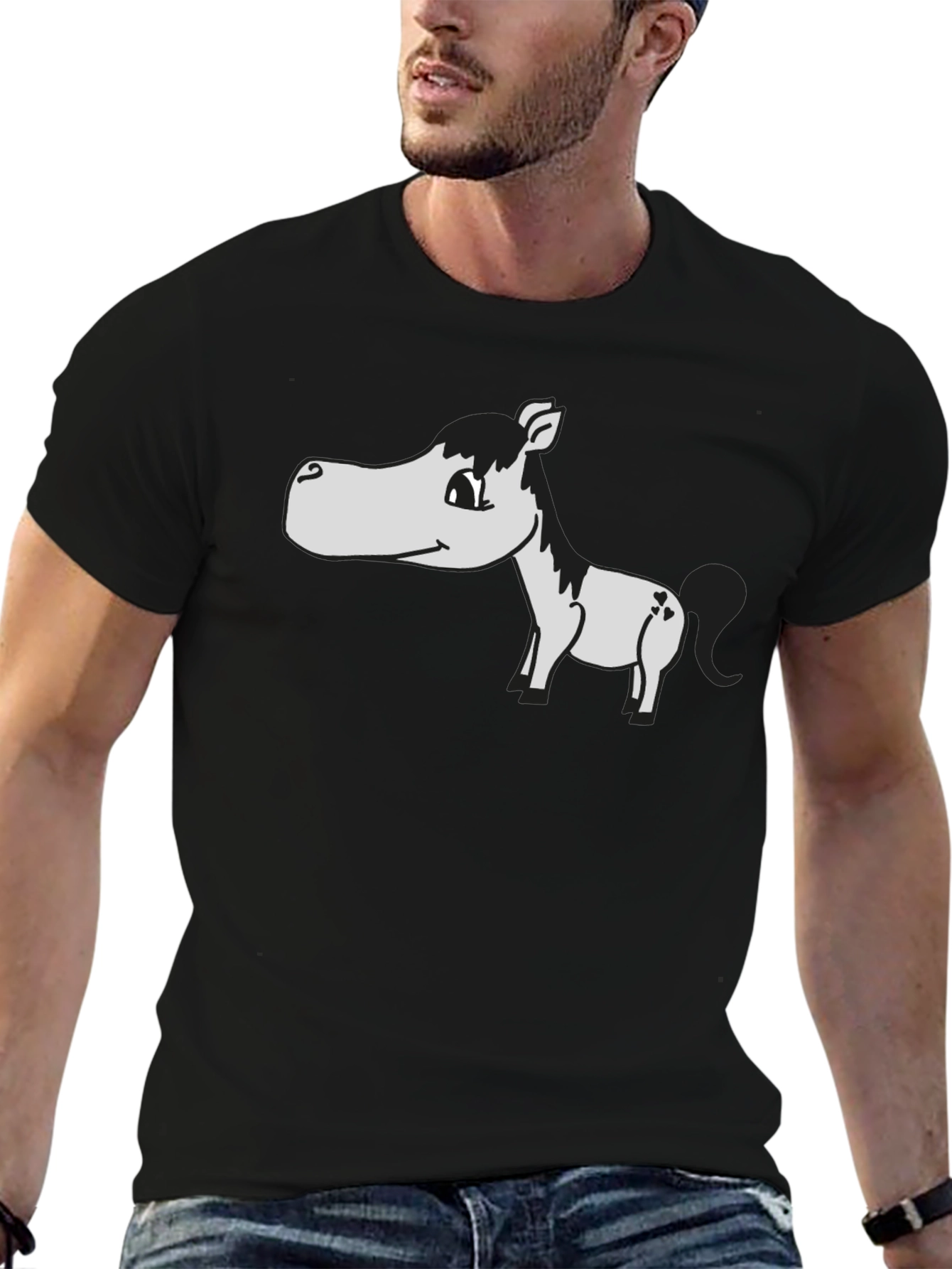 Funny Horse Graphic Tee - Unisex Black T-Shirt