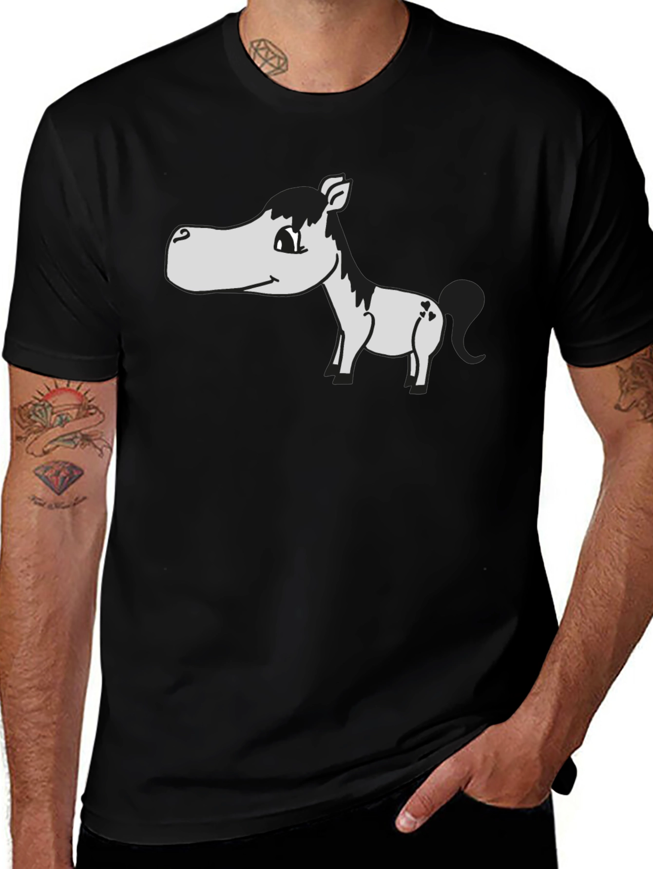 Funny Horse Graphic Tee - Unisex Black T-Shirt
