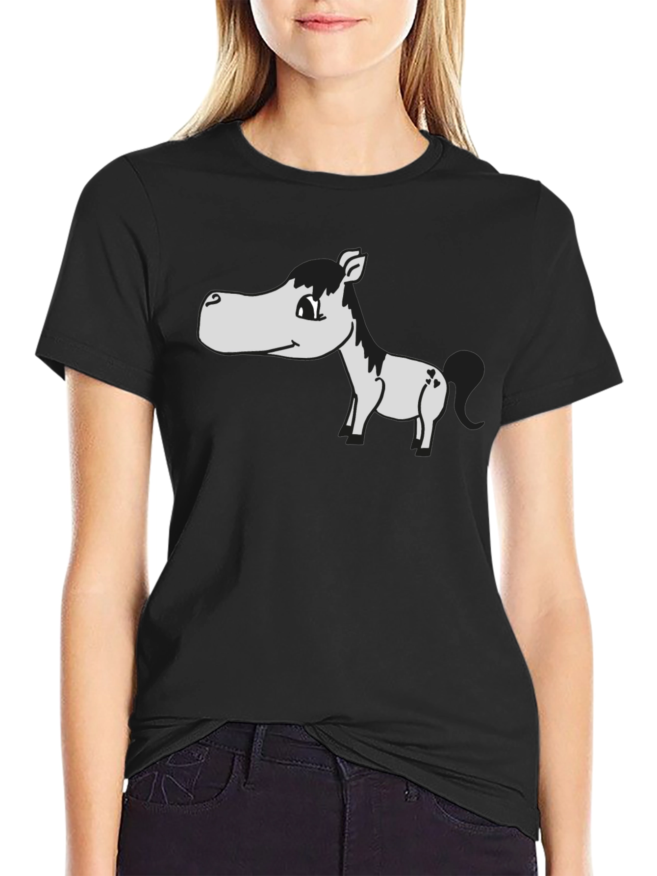 Funny Horse Graphic Tee - Unisex Black T-Shirt