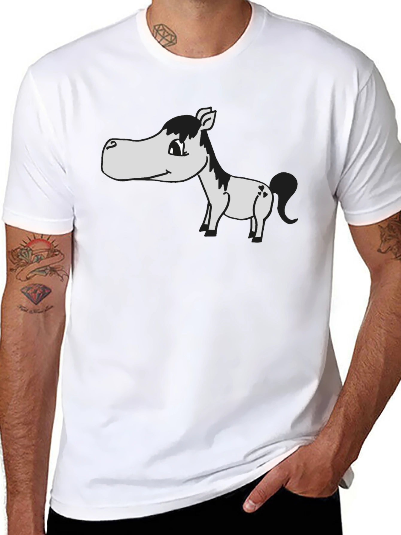 Funny Horse Graphic Tee - Unisex Black T-Shirt