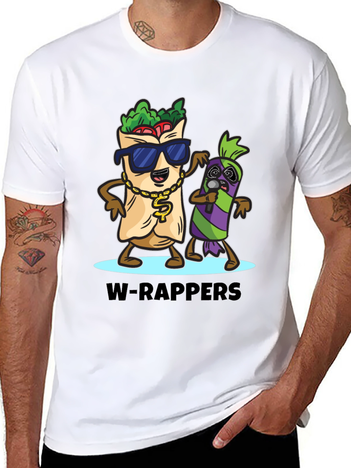 W-Rappers Cartoon Graphic Tee - Black
