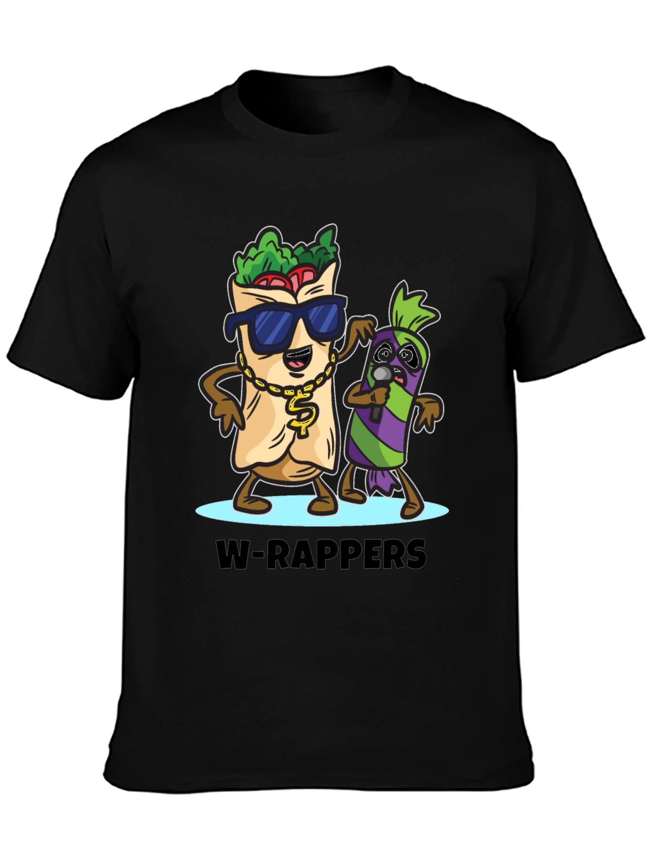 W-Rappers Cartoon Graphic Tee - Black
