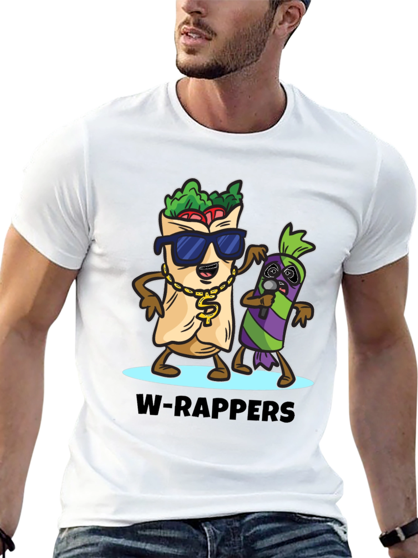 W-Rappers Cartoon Graphic Tee - Black