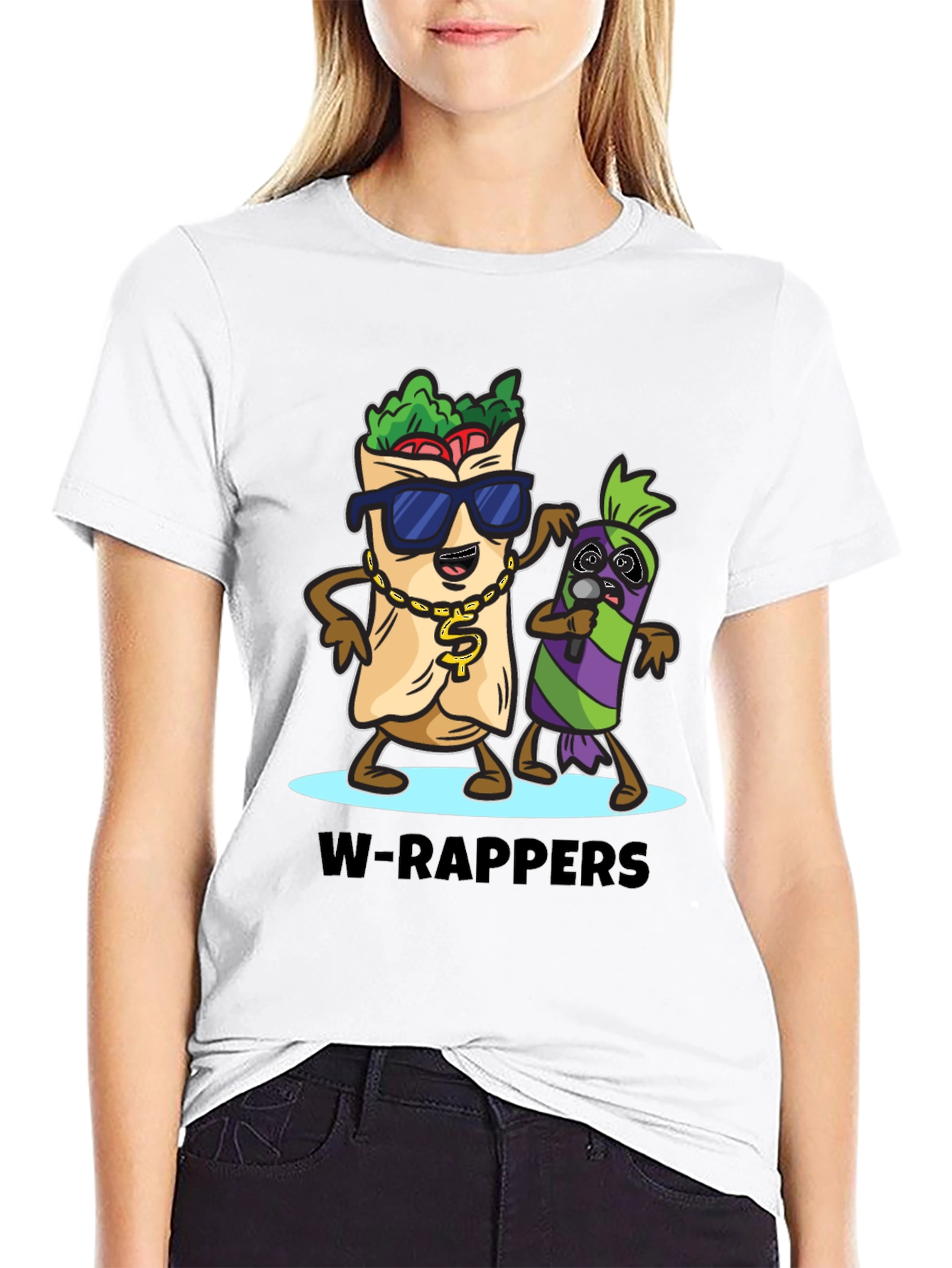 W-Rappers Cartoon Graphic Tee - Black