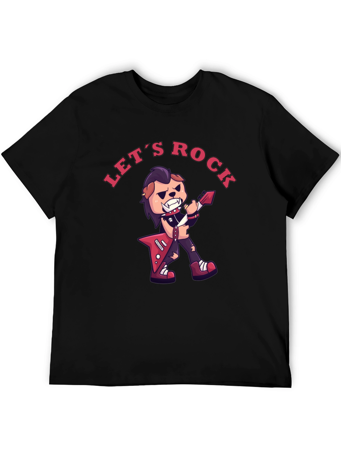 Lets Rock Graphic T-Shirt - Black Cotton Tee