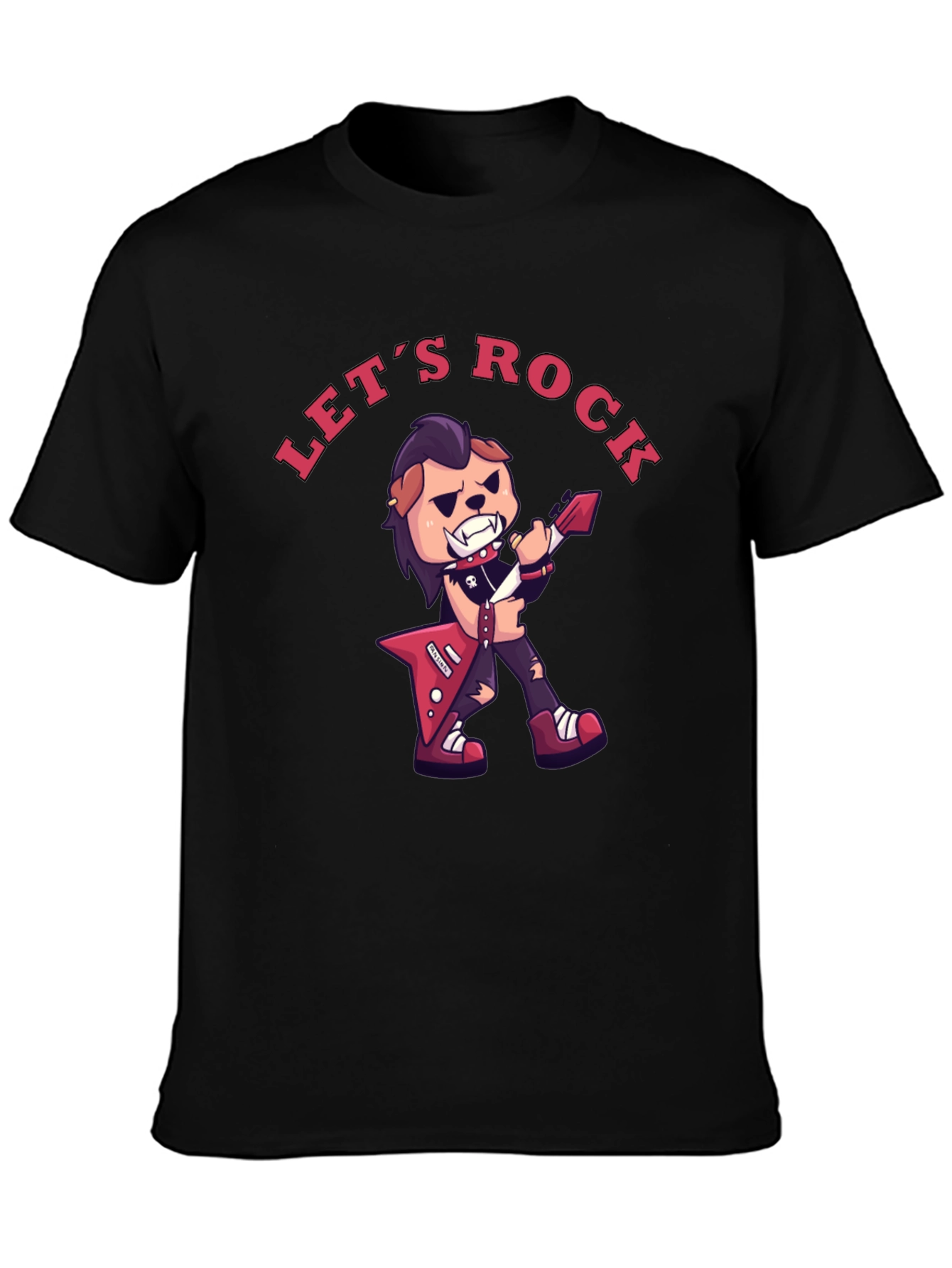 Lets Rock Graphic T-Shirt - Black Cotton Tee