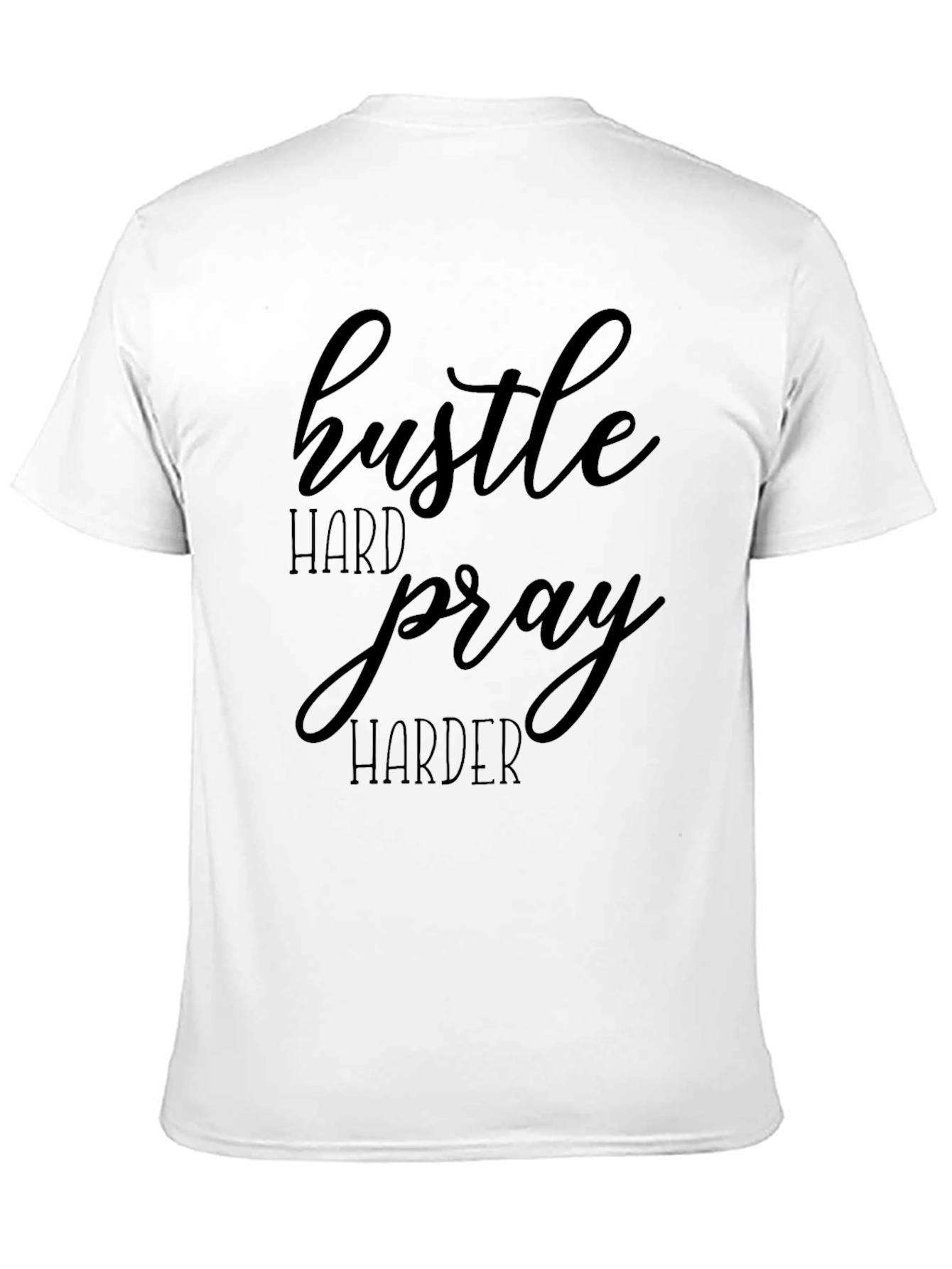 Hustle Hard Pray Harder Black Graphic Tee