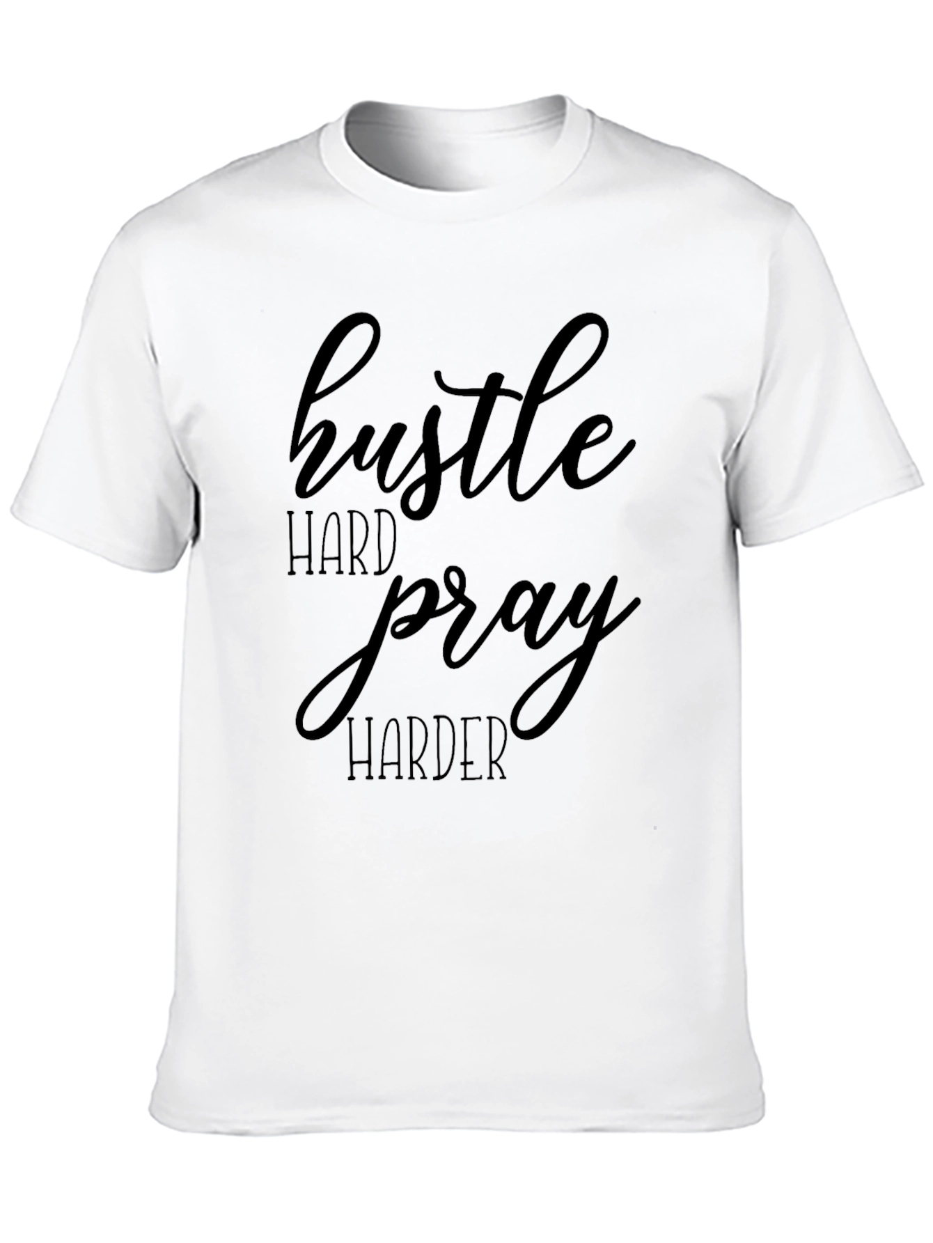 Hustle Hard Pray Harder Black Graphic Tee
