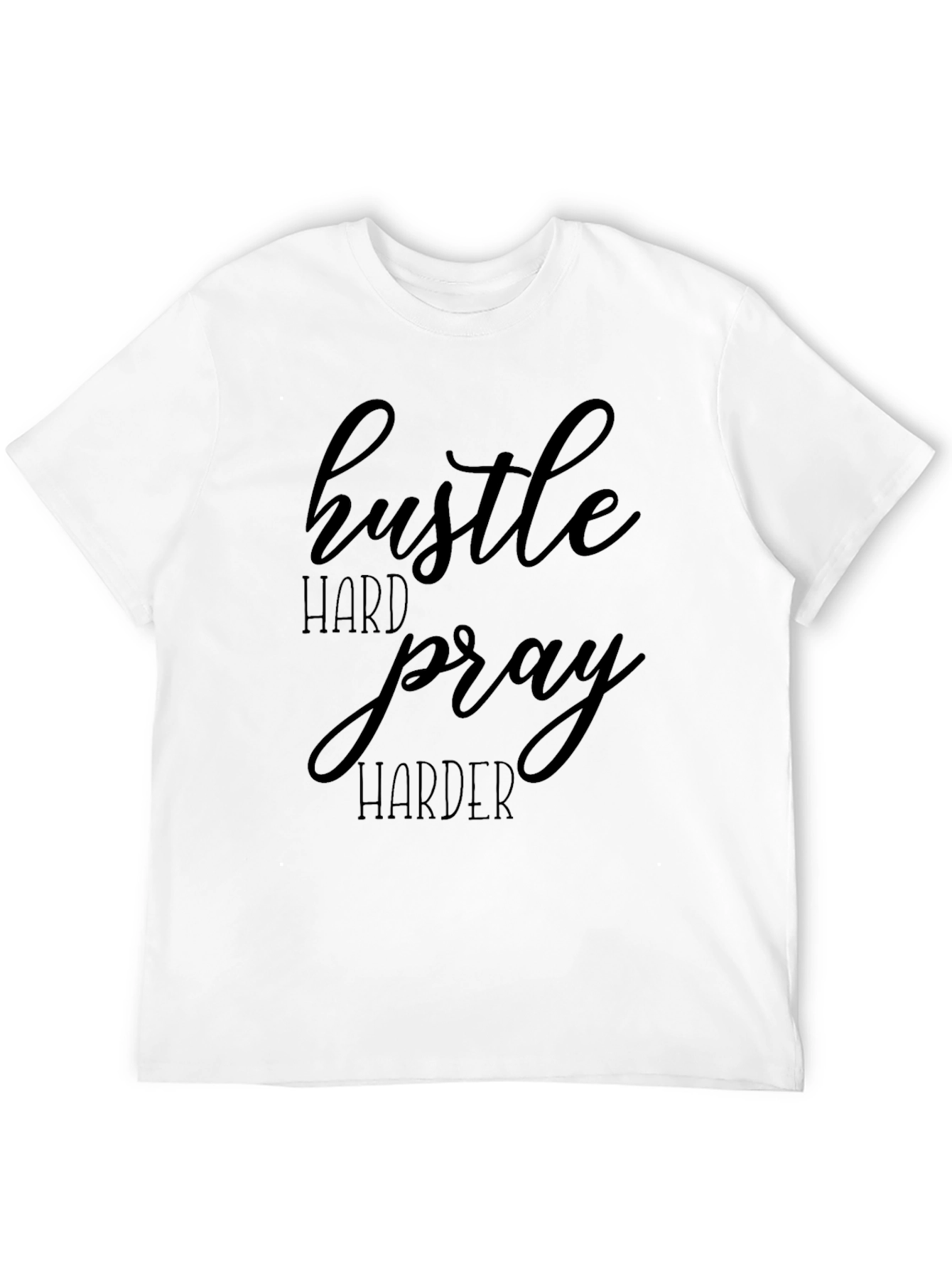 Hustle Hard Pray Harder Black Graphic Tee