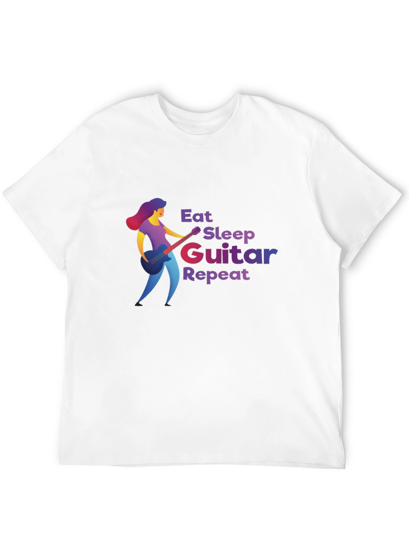 Eat Sleep Guitar Repeat Black T-Shirt