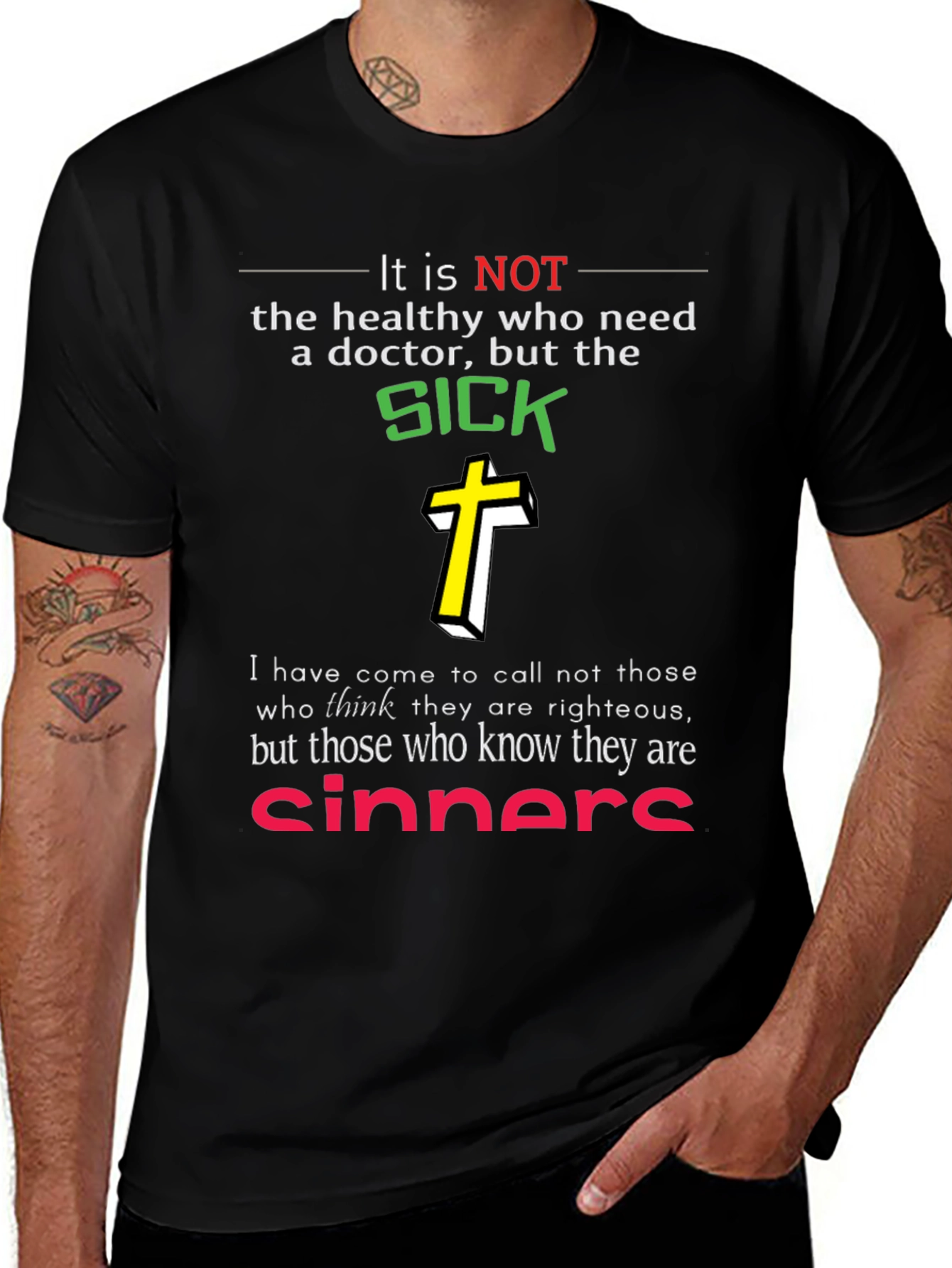 Faith-Based Black T-Shirt: SICK & Sinners