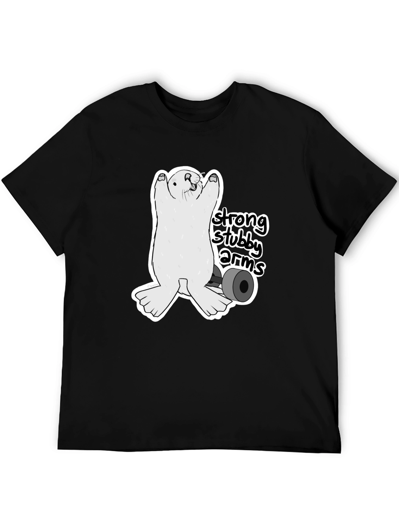 Strong Stubby Arms T-Shirt - Weightlifting Otter Tee